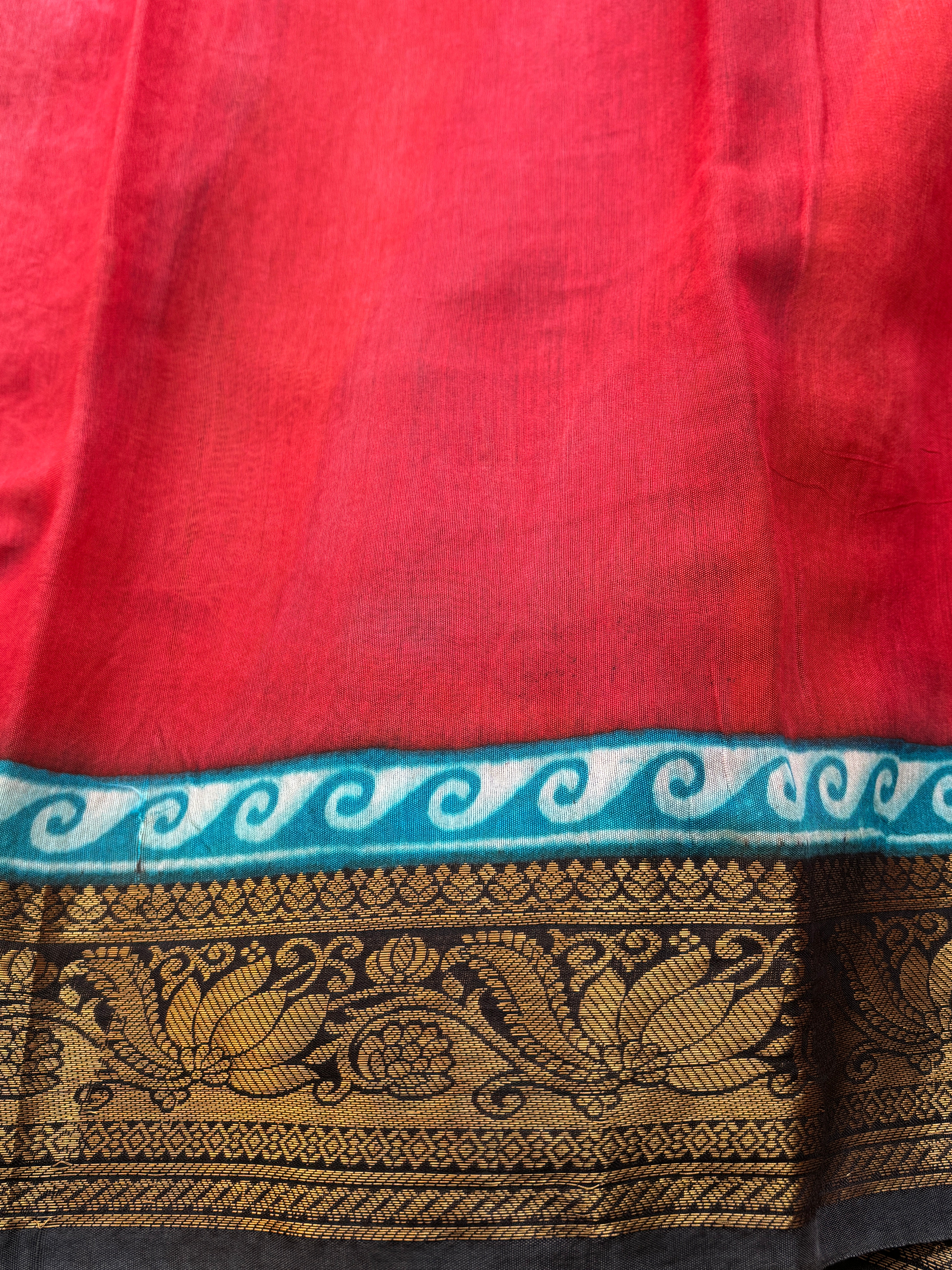 Multicolor Handwork Printed Cotton Saree