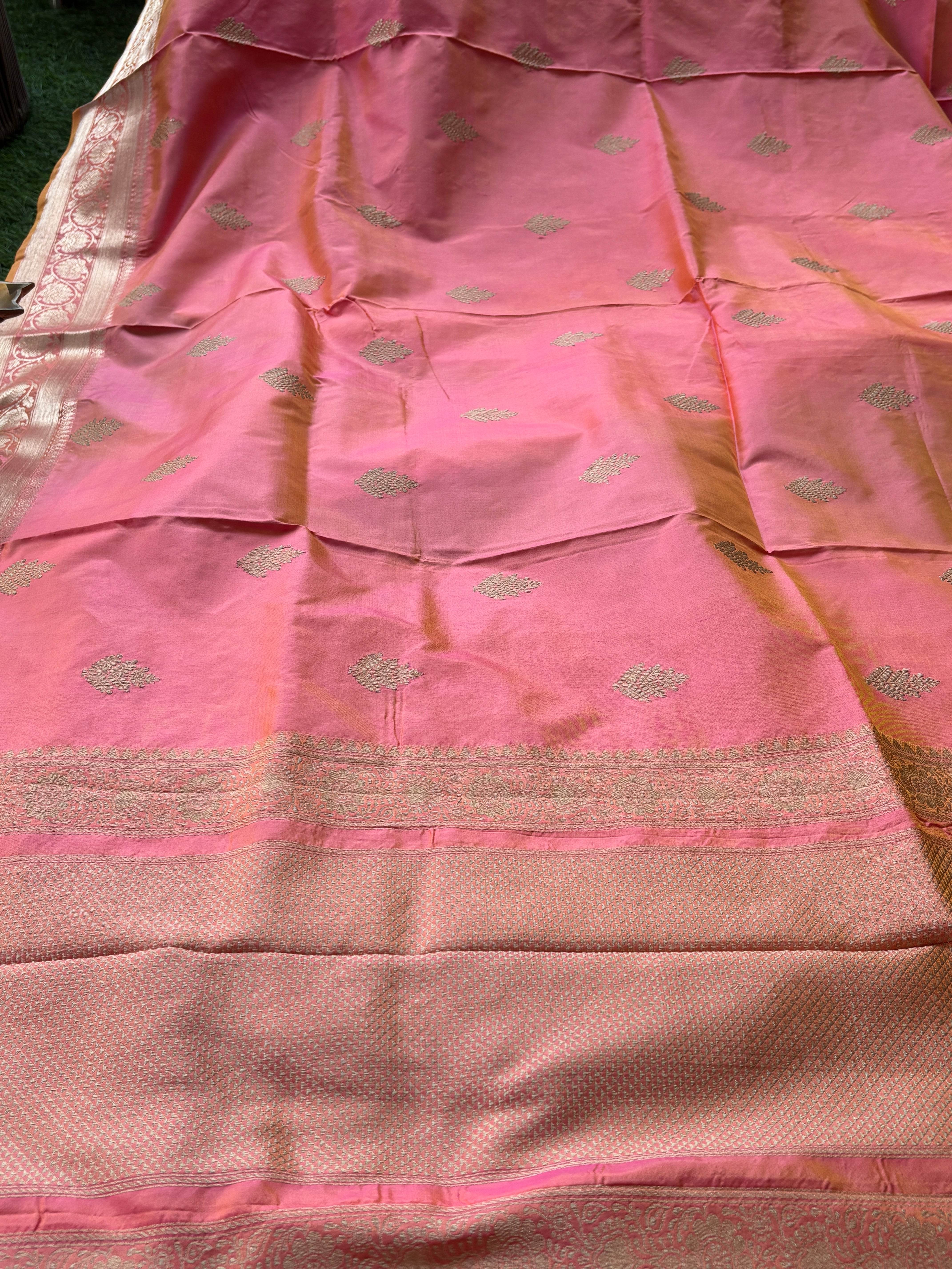 Peach Pink Banarasi Silk Saree | Chandrika Lifestyles