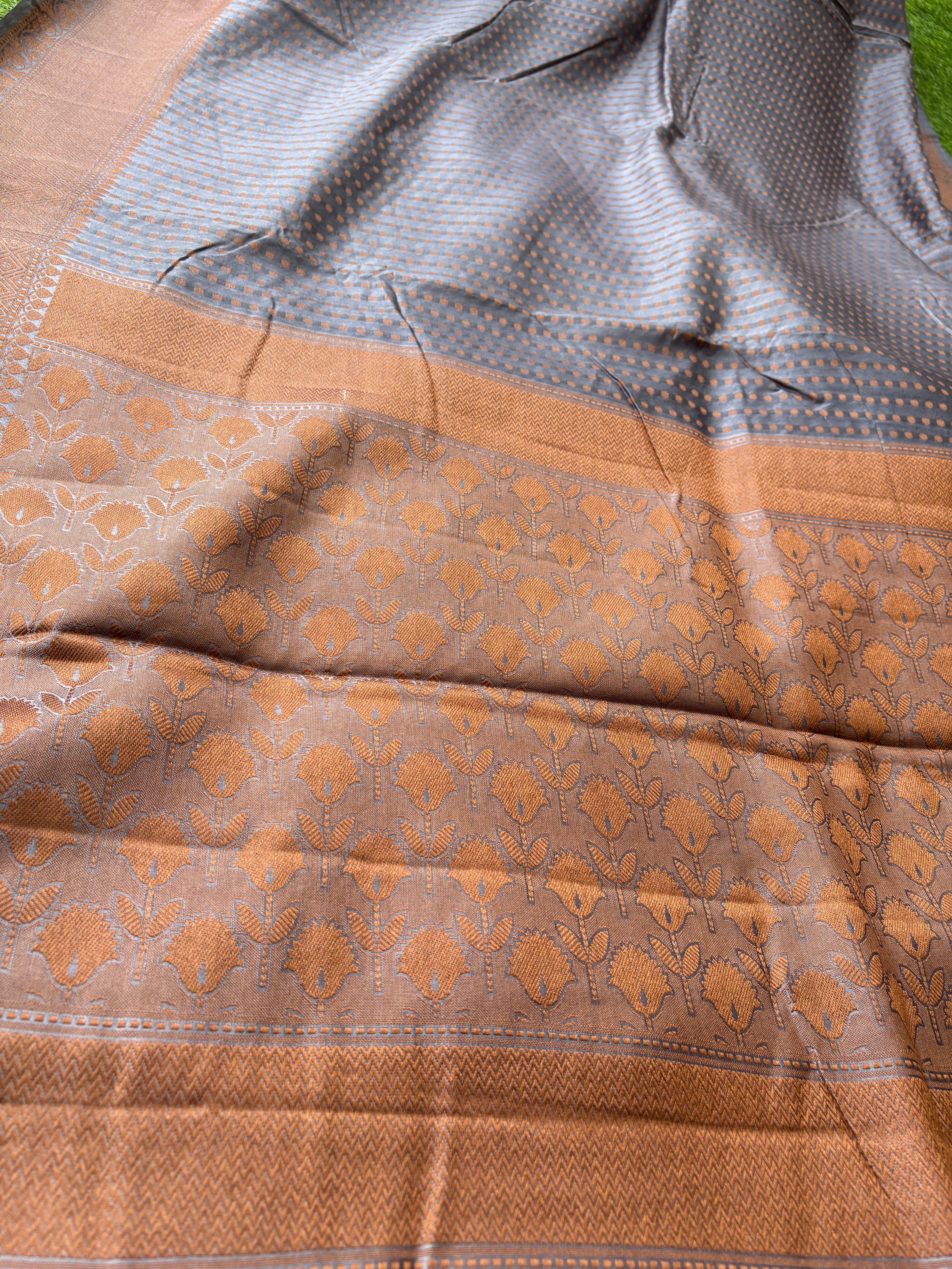 Navy Blue Banarasi Saree with Allover Zari Buttas | Chandrika Lifestyles