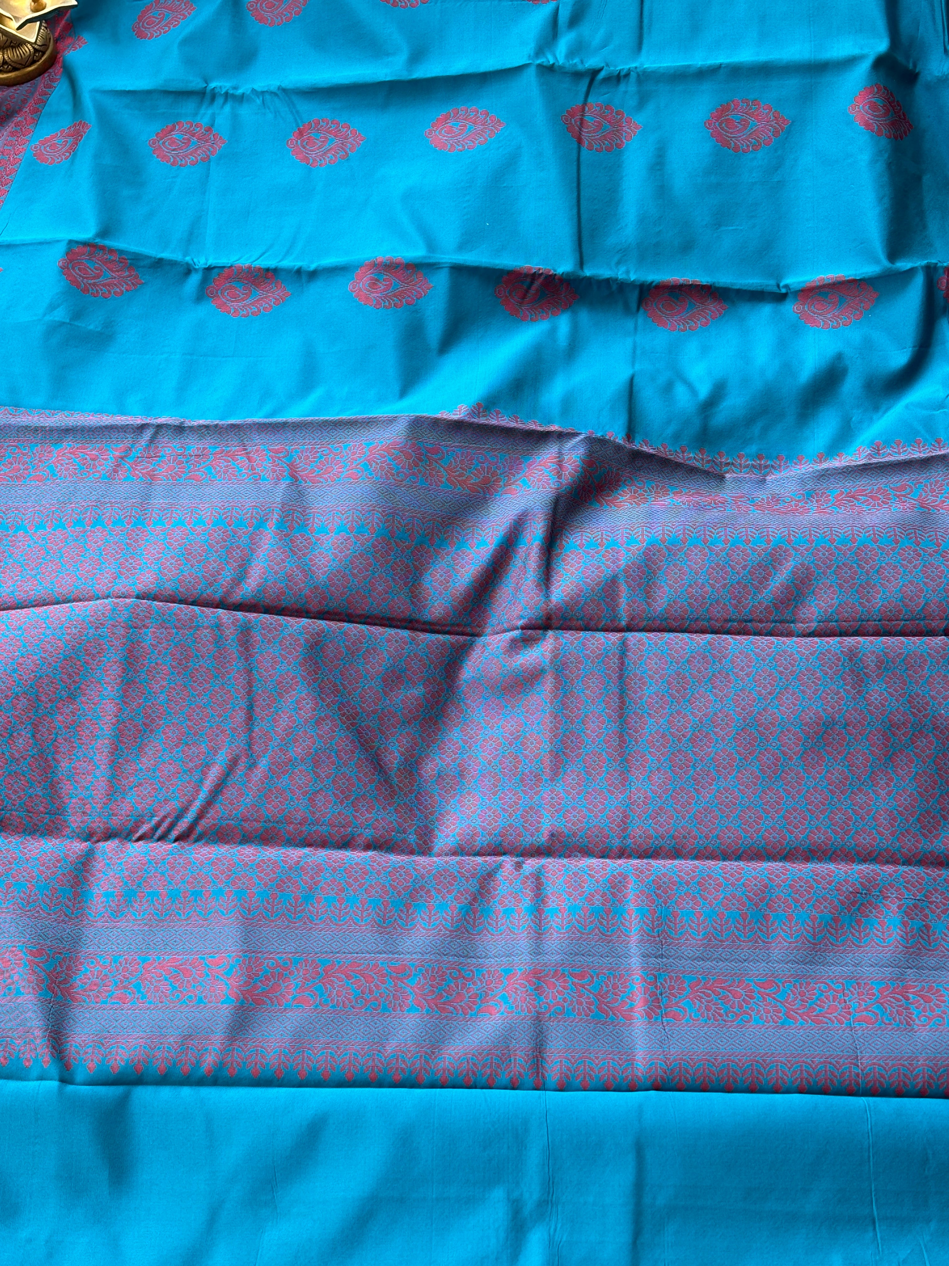 Blue Semi Silk Handwoven Kanjeevaram Saree