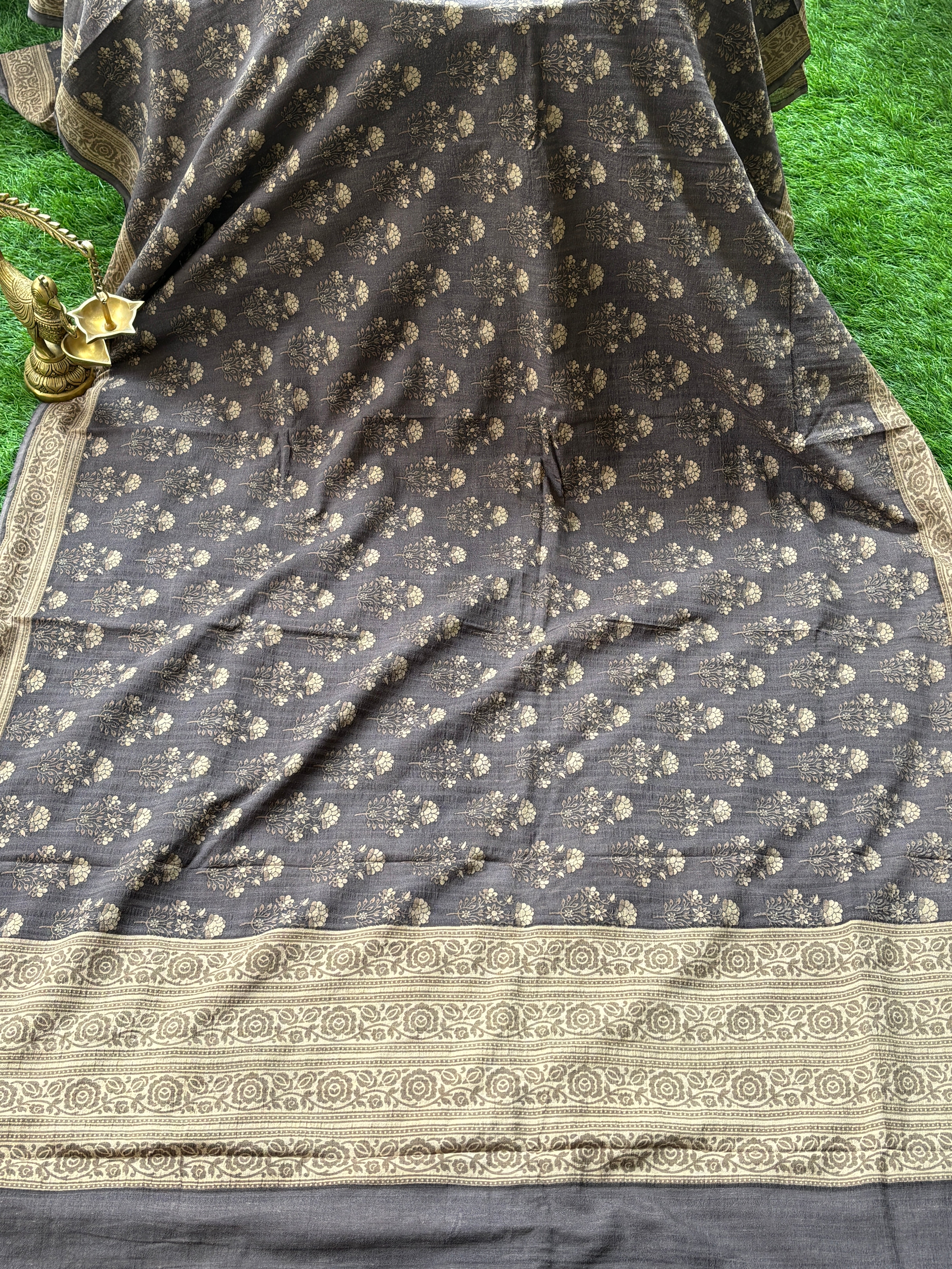 Brown Georgette Banarasi Printed Saree | Elegant Party Wear | Chandrika Lifestyles