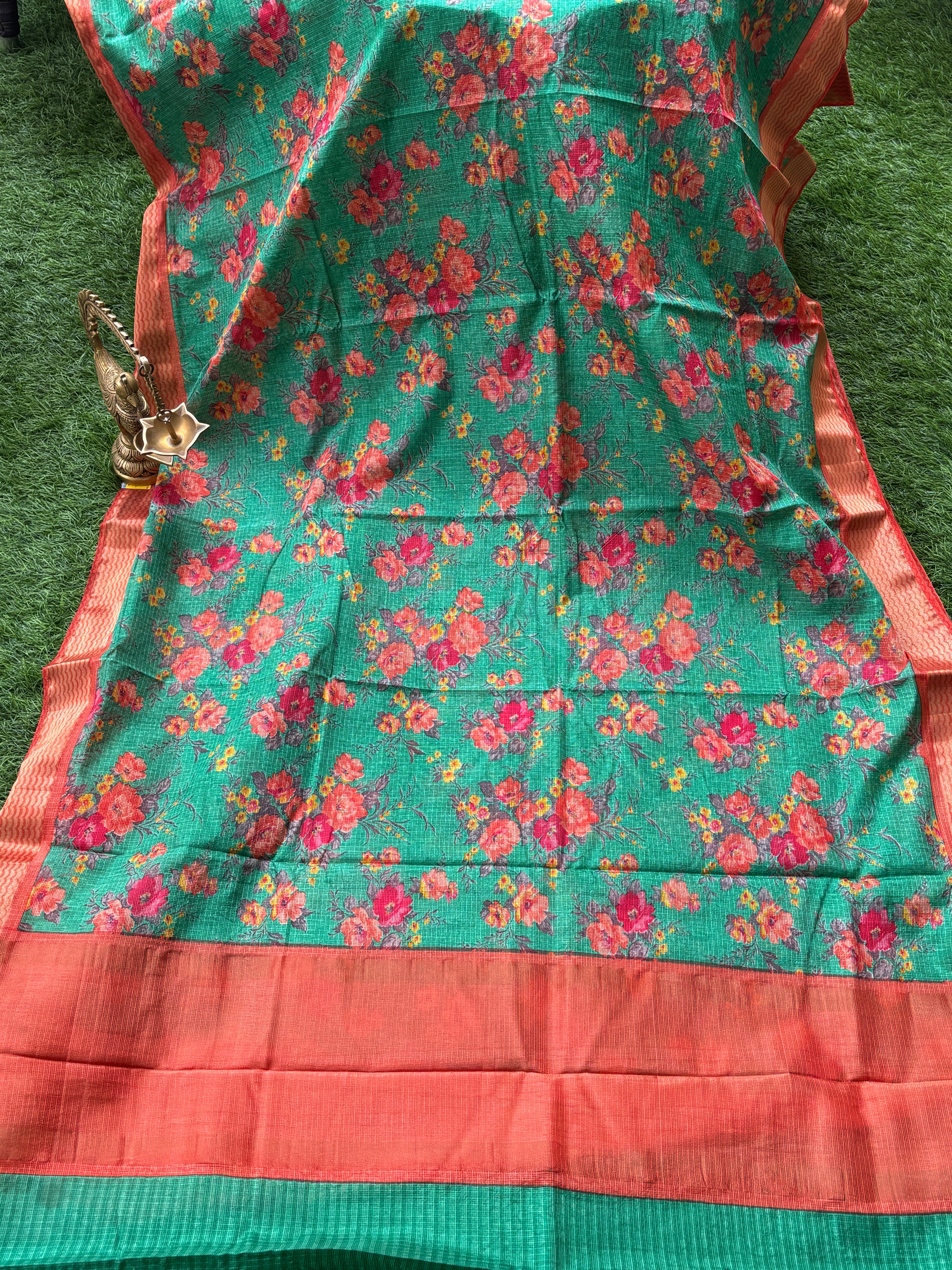 Cream Kota Saree with Digital Art Print | Lightweight Elegant Saree | Chandrika Lifestyles