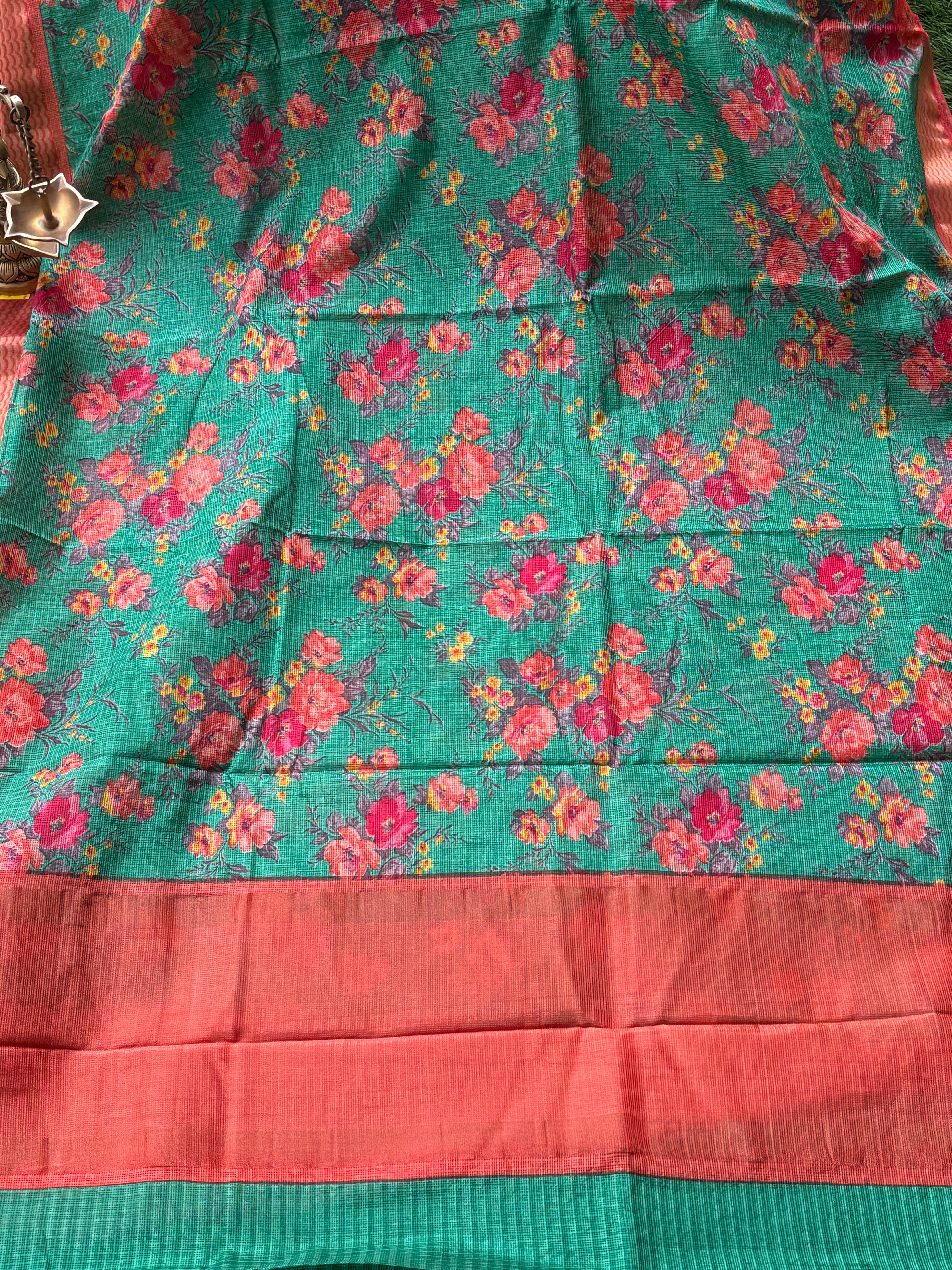 Cream Kota Saree with Digital Art Print | Lightweight Elegant Saree | Chandrika Lifestyles
