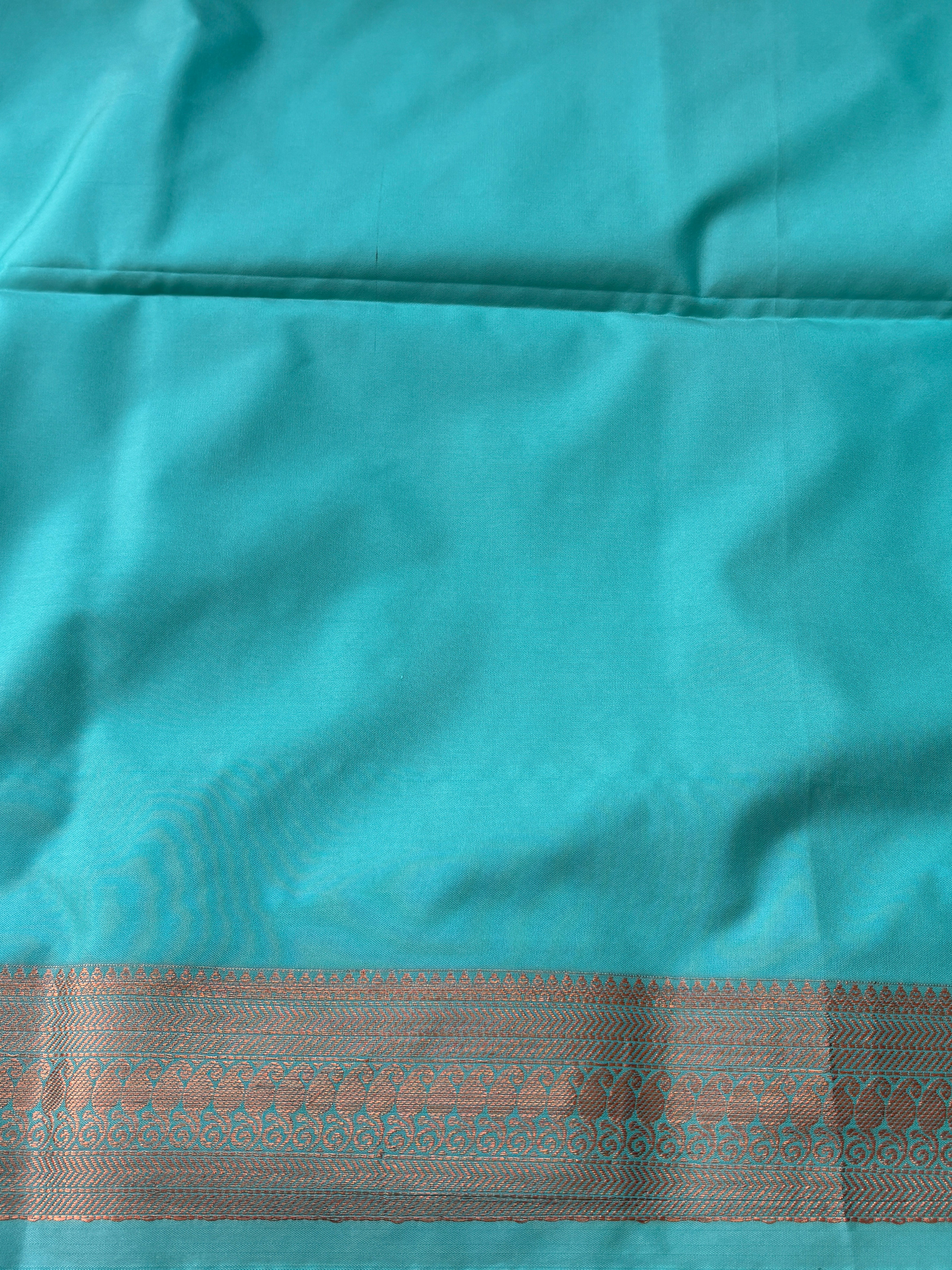 Peach Semi Silk Kanjivaram Saree with Matching Blouse