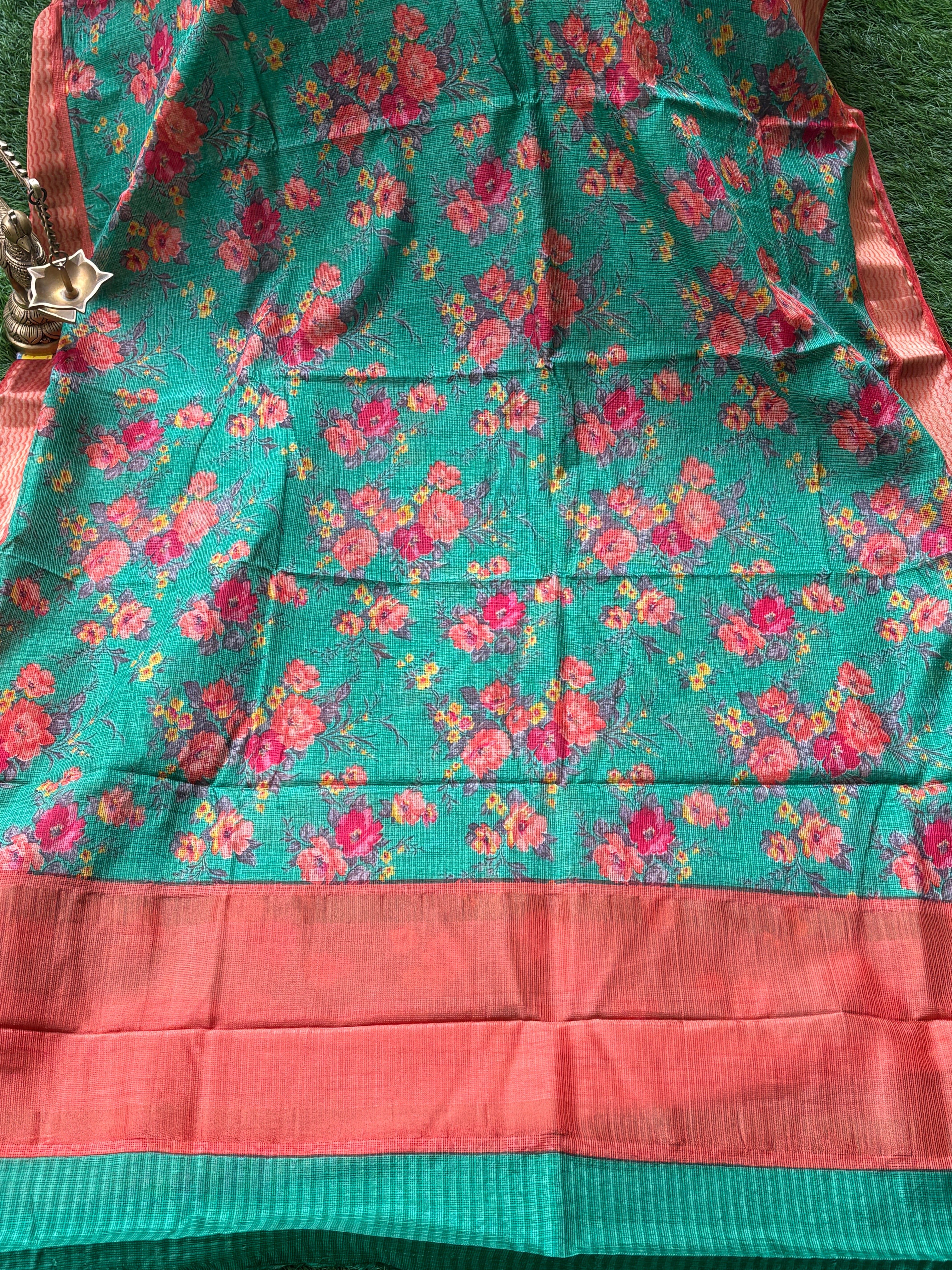 Cream Kota Saree with Digital Art Print | Lightweight Elegant Saree | Chandrika Lifestyles