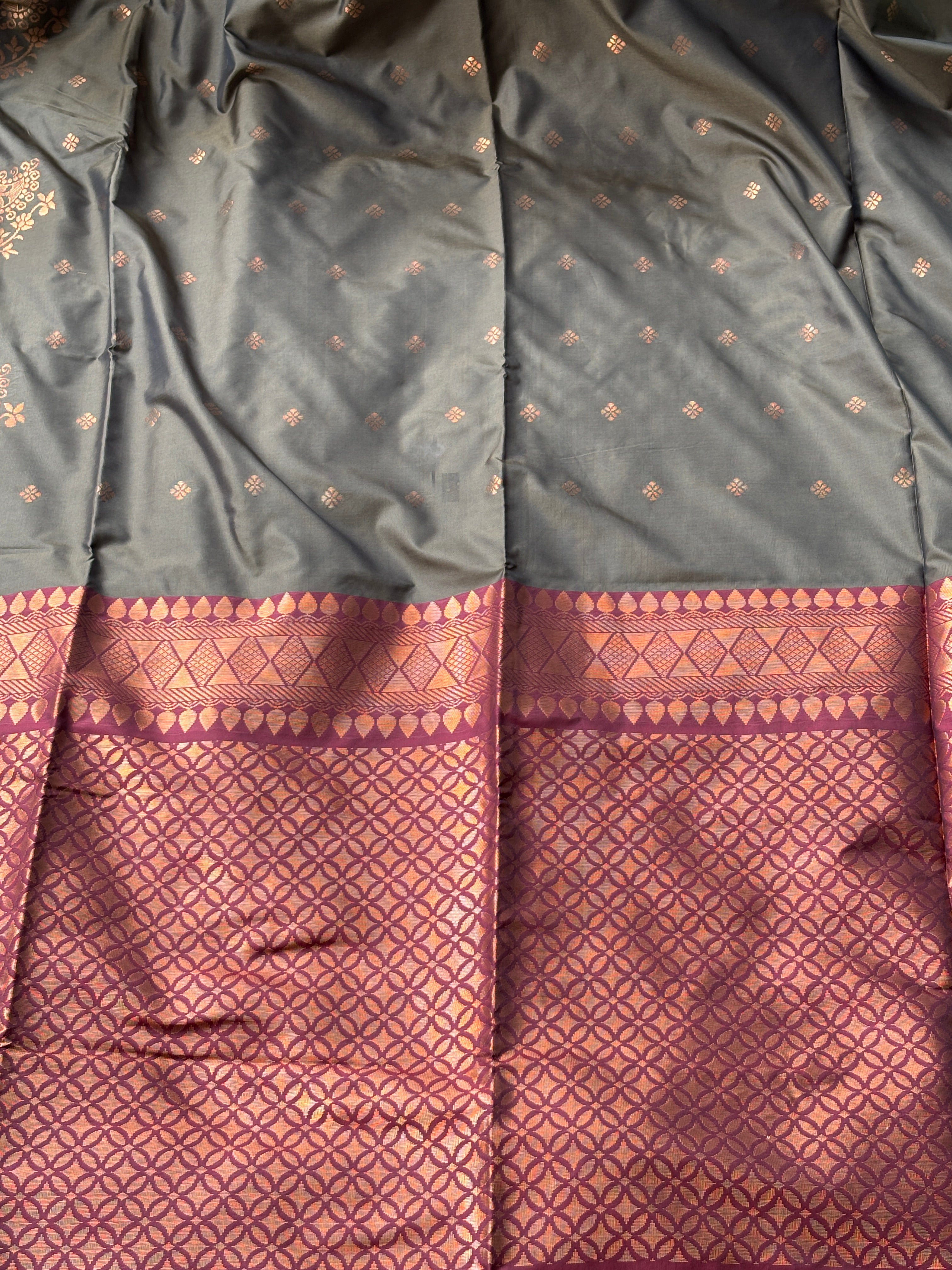 Coffee Brown Art Kanchipuram Saree with Maroon Pallu | Chandrika Lifestyles