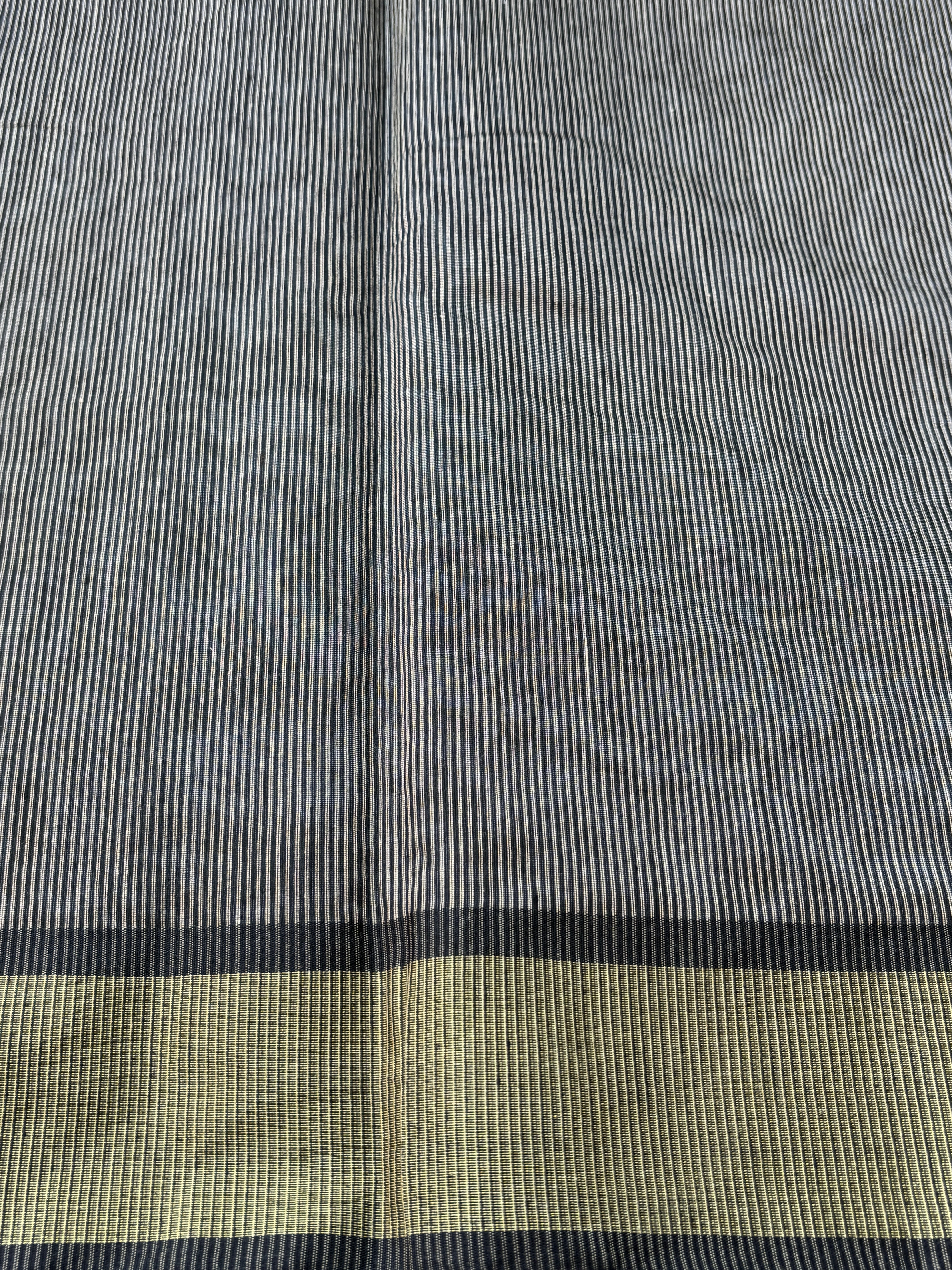 Grey Banarasi Mercerised Cotton Saree with Embroidered Border