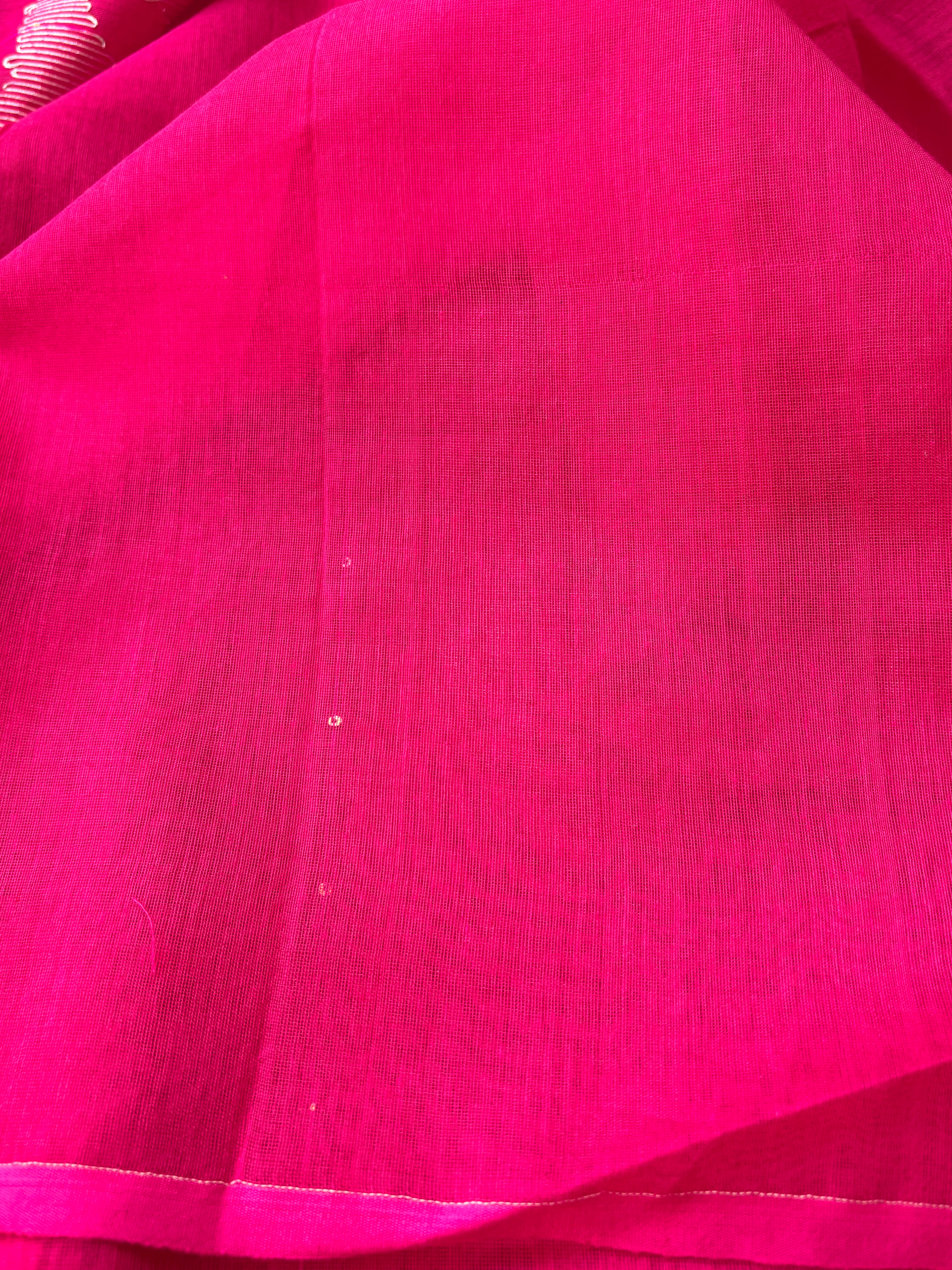 Pink Bengal Handloom Cotton Saree with Jamdani Pallu