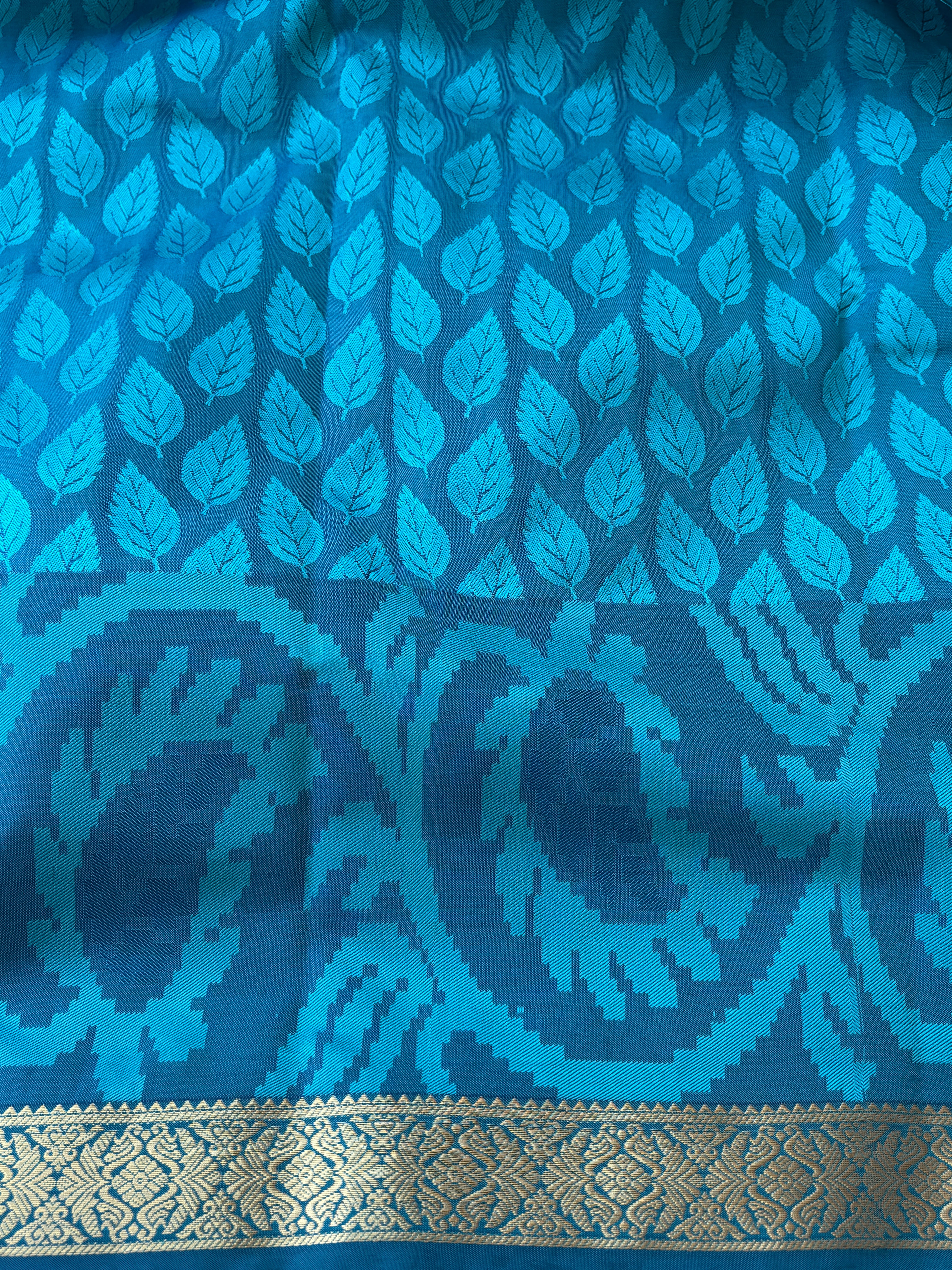 Sea Green Semi Silk Handwoven Kanjipuram Saree