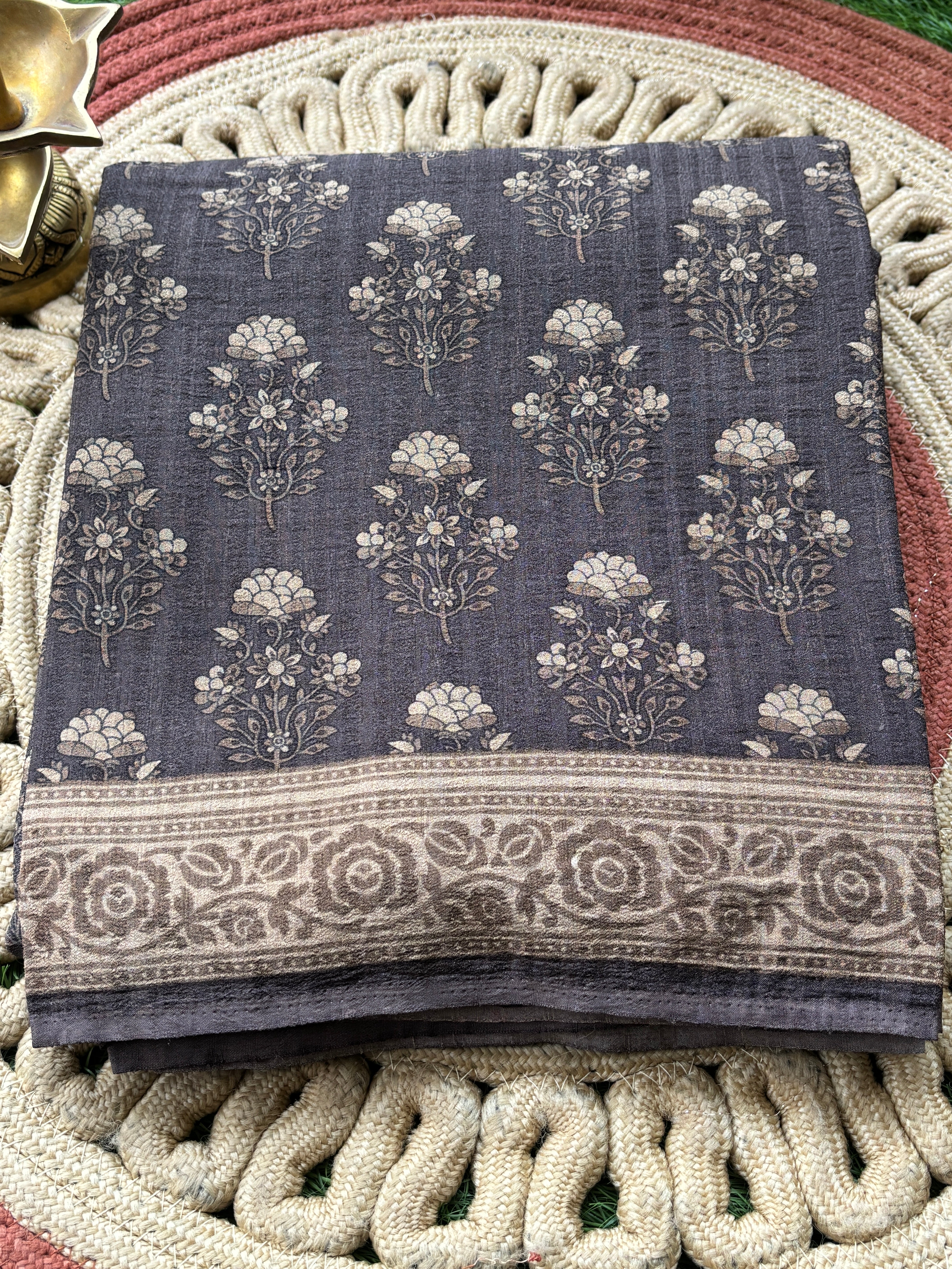 Brown Georgette Banarasi Printed Saree | Elegant Party Wear | Chandrika Lifestyles