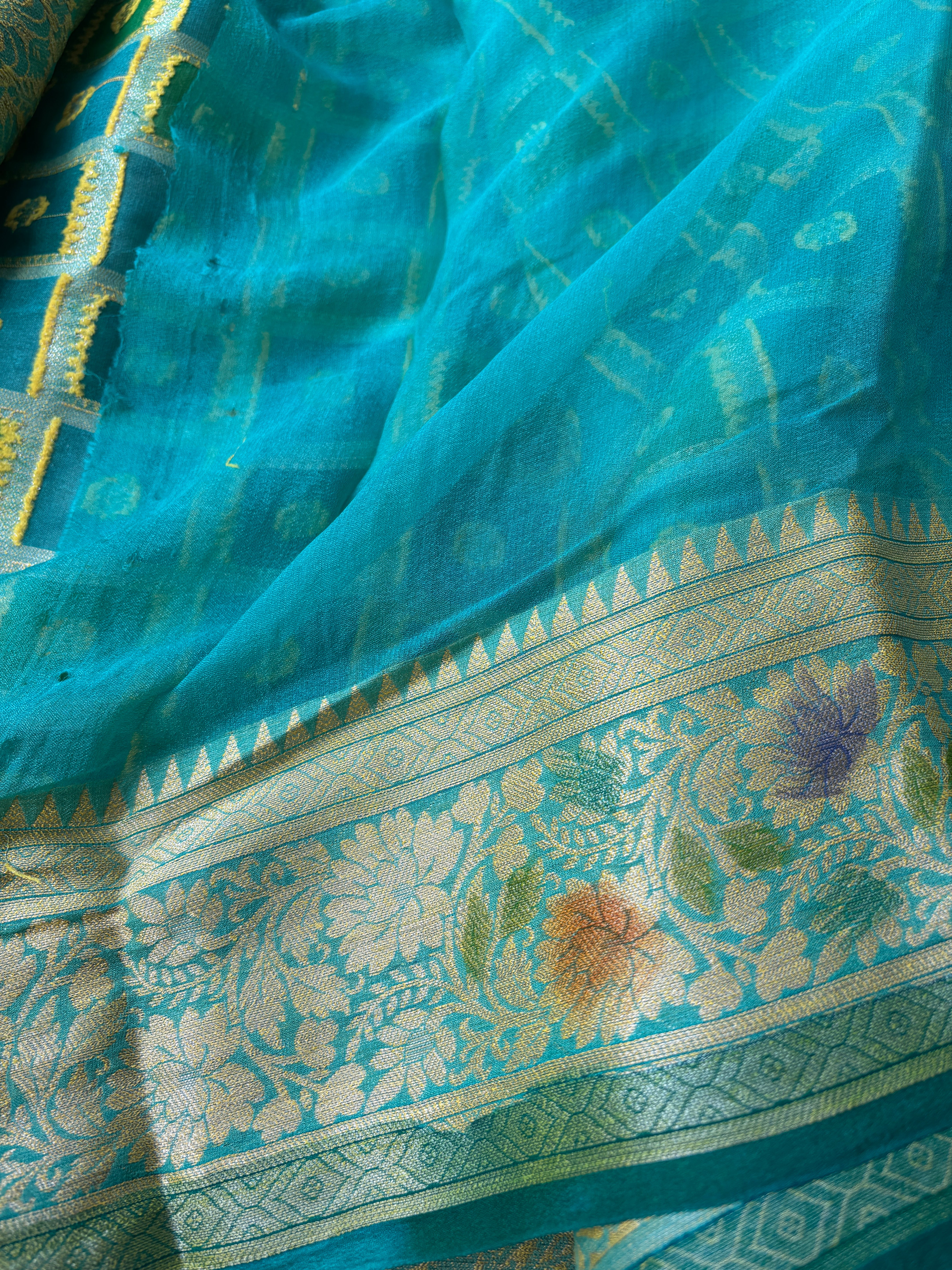 Pure khaddi chiffon gharchola weaved banarasi saree