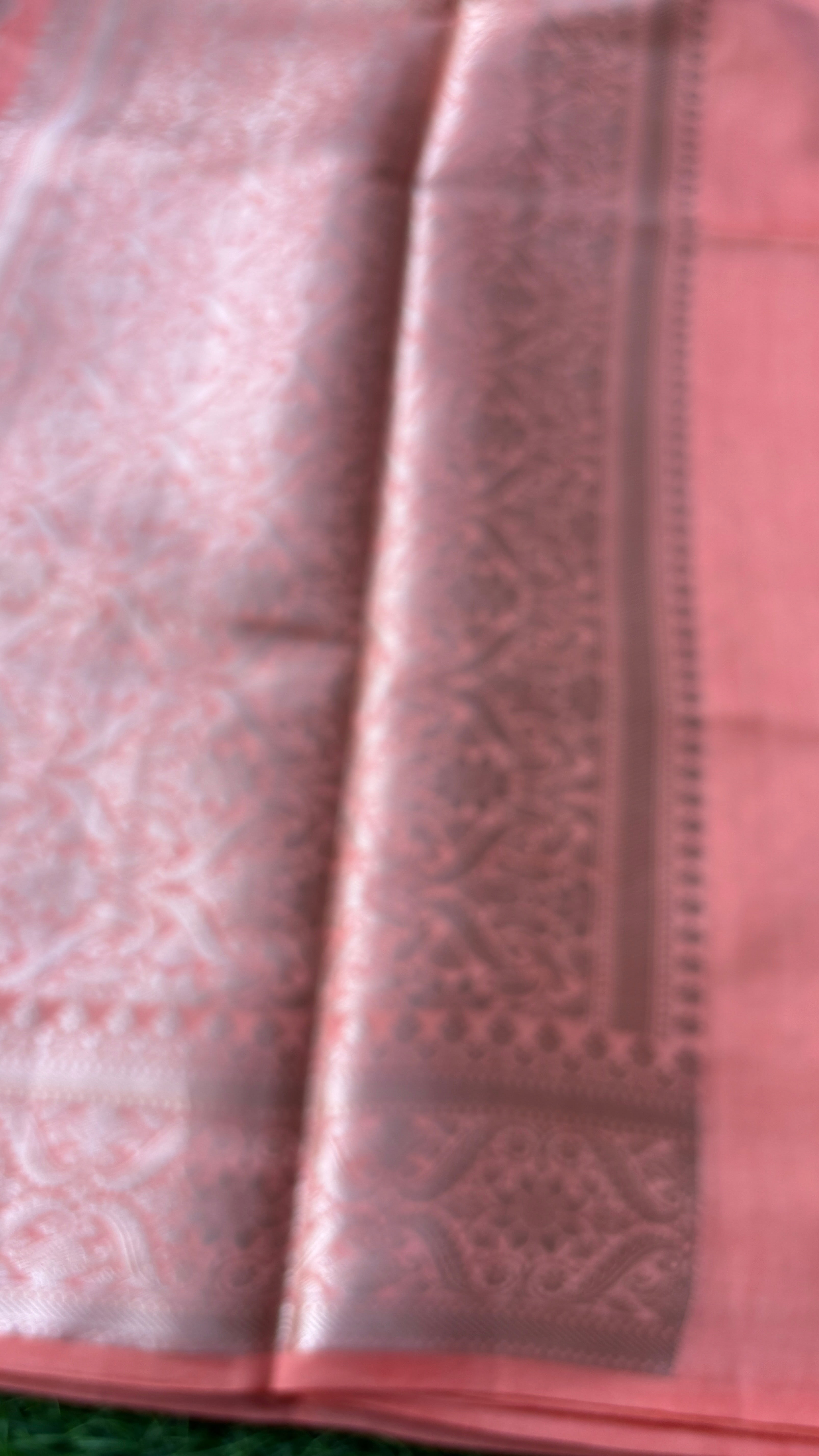 Peach Zari Woven Pure Katan Silk Banarasi Saree | Chandrika Lifestyles