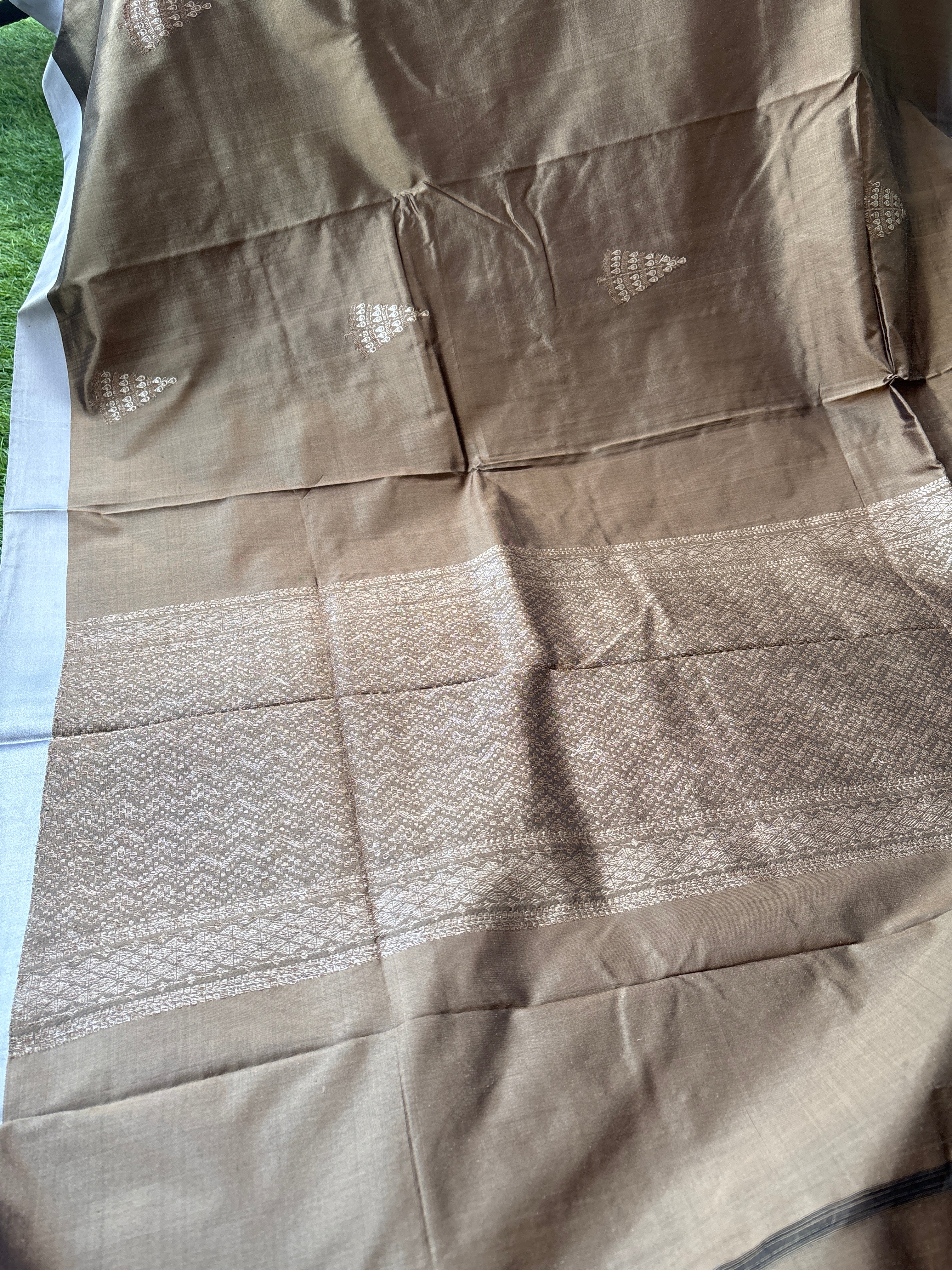 coffee brown colour  beautiful banarasi saree