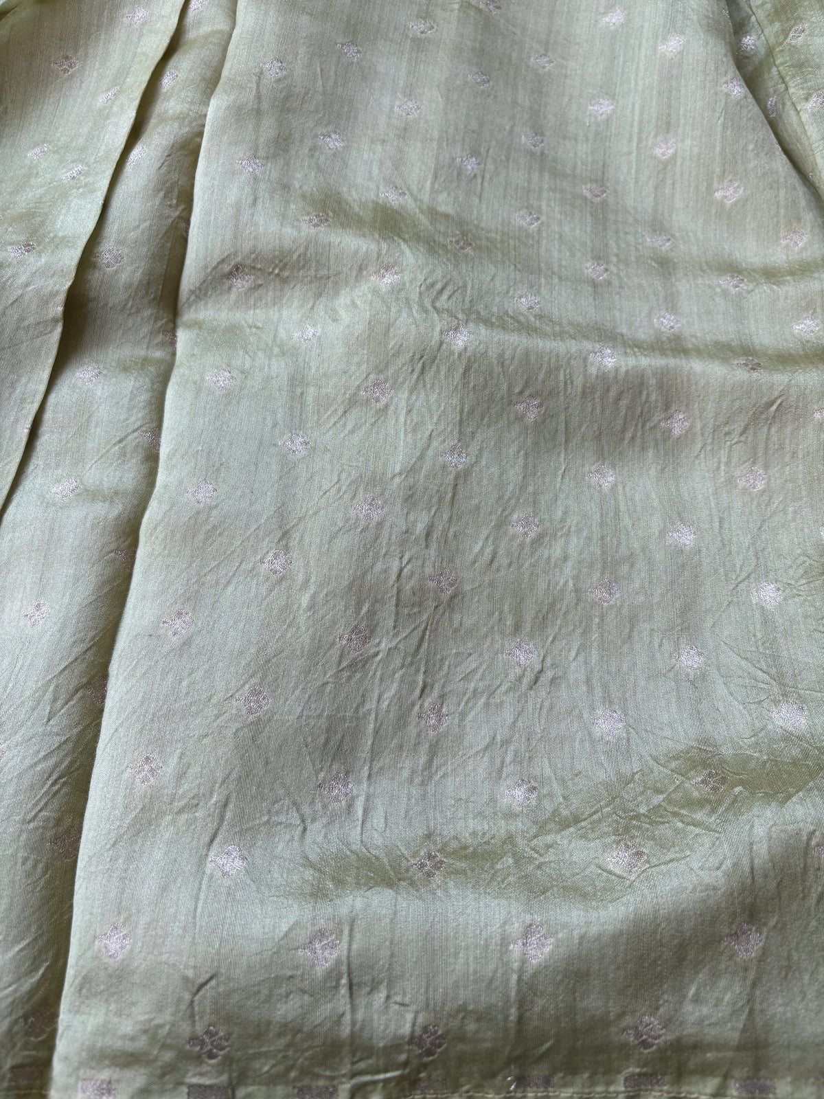 Pure Tissue Kota Silk Saree in Pista Green with Zardozi Work &
