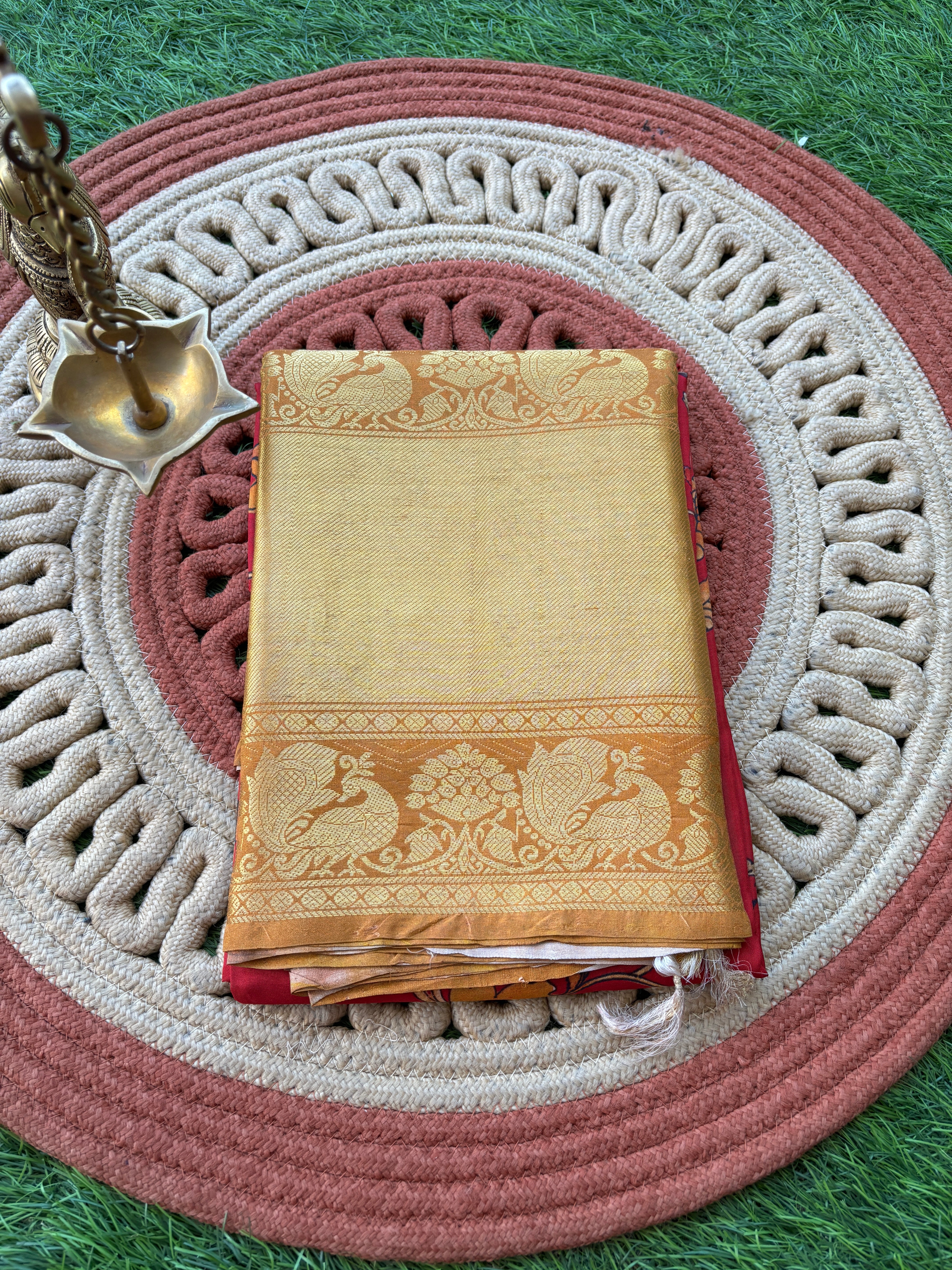 Dark Rani Pink Pure Silk Saree with Broad Dharmavaram Border and Zari Woven Pallu