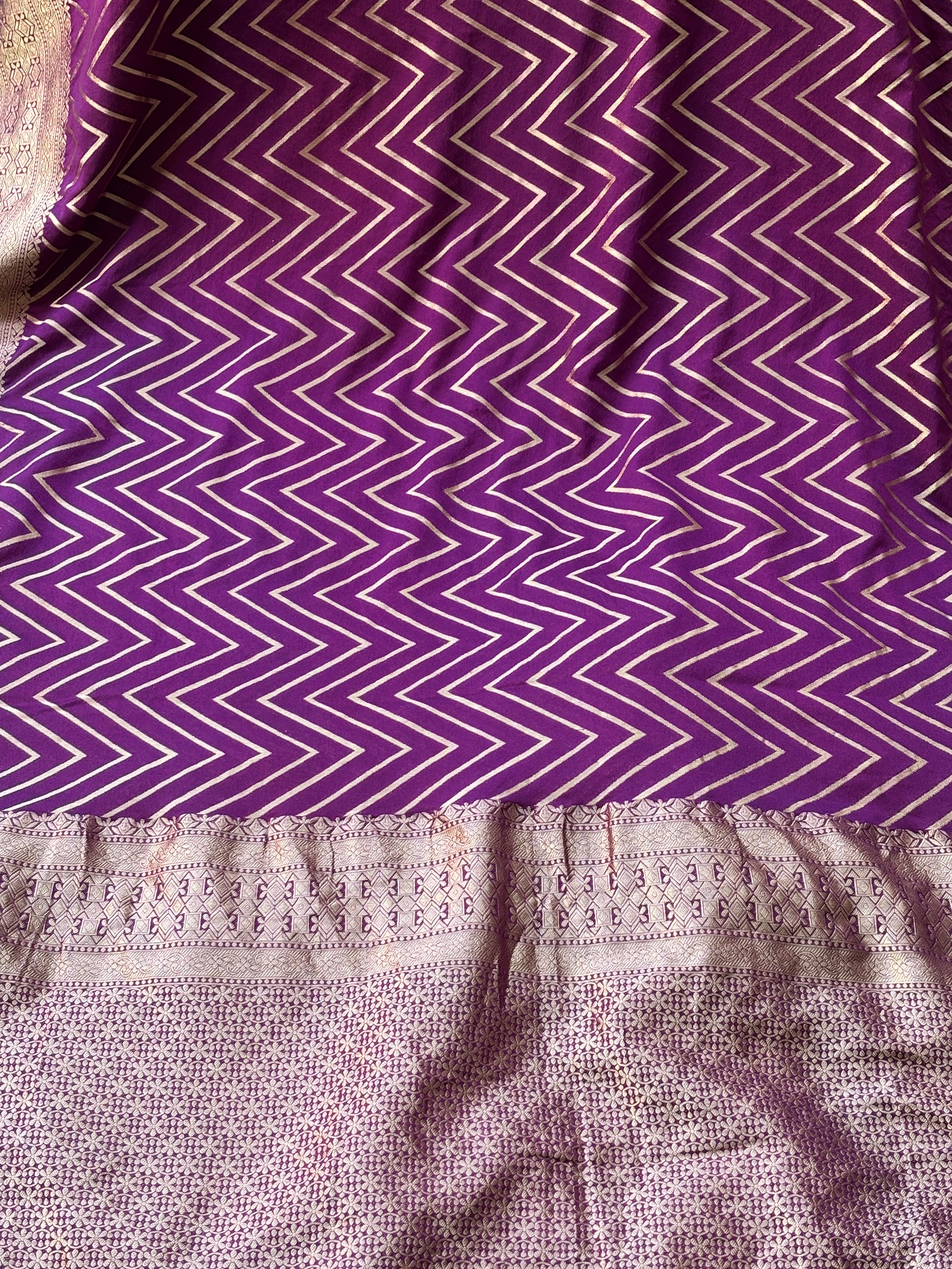 Purple Banarasi Art Georgette Saree – Elegant Traditional Drape | Chandrika Lifestyles