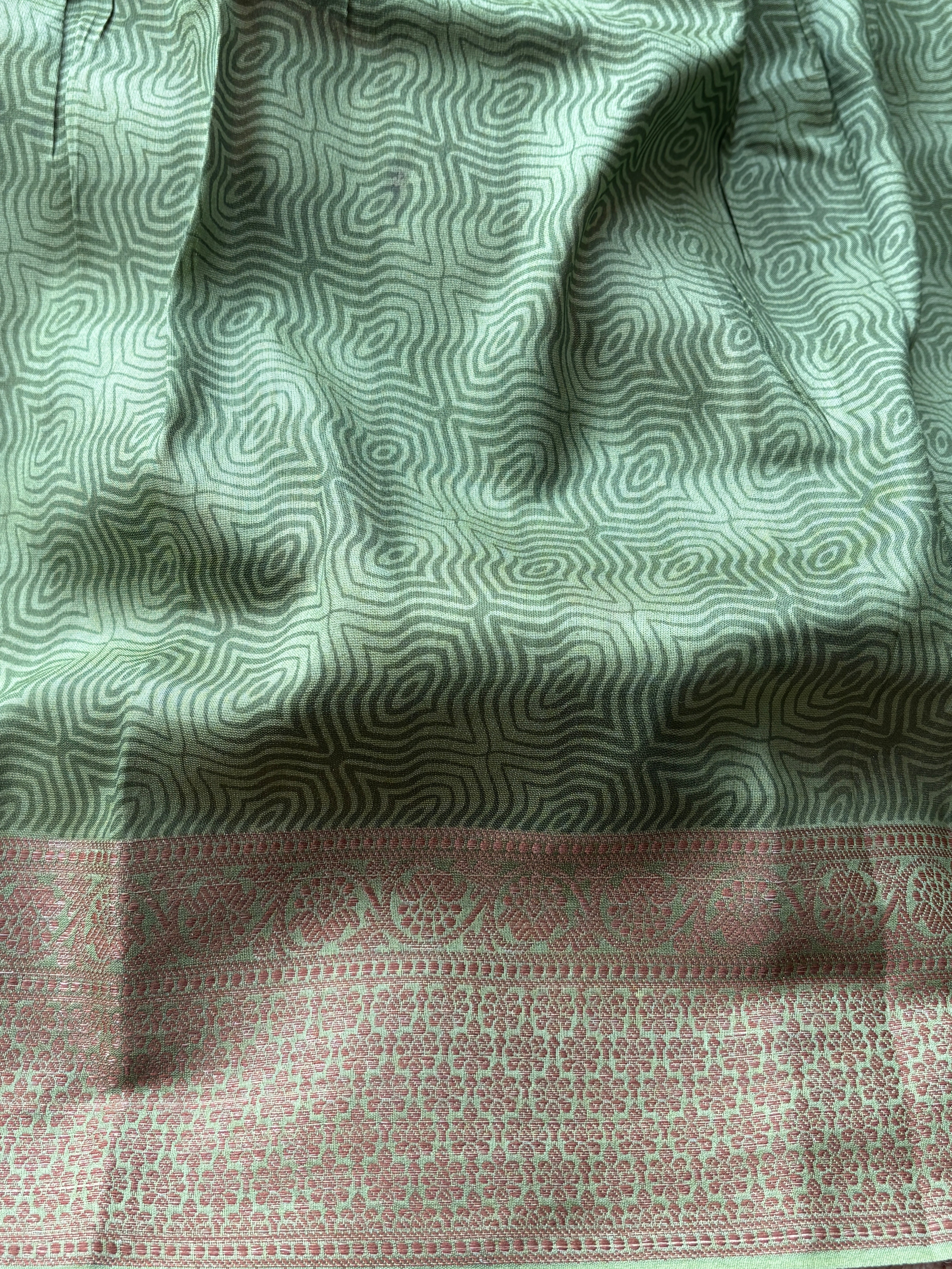 Brick Chanderi Cotton Saree with Digital Print | Chandrika Lifestyles