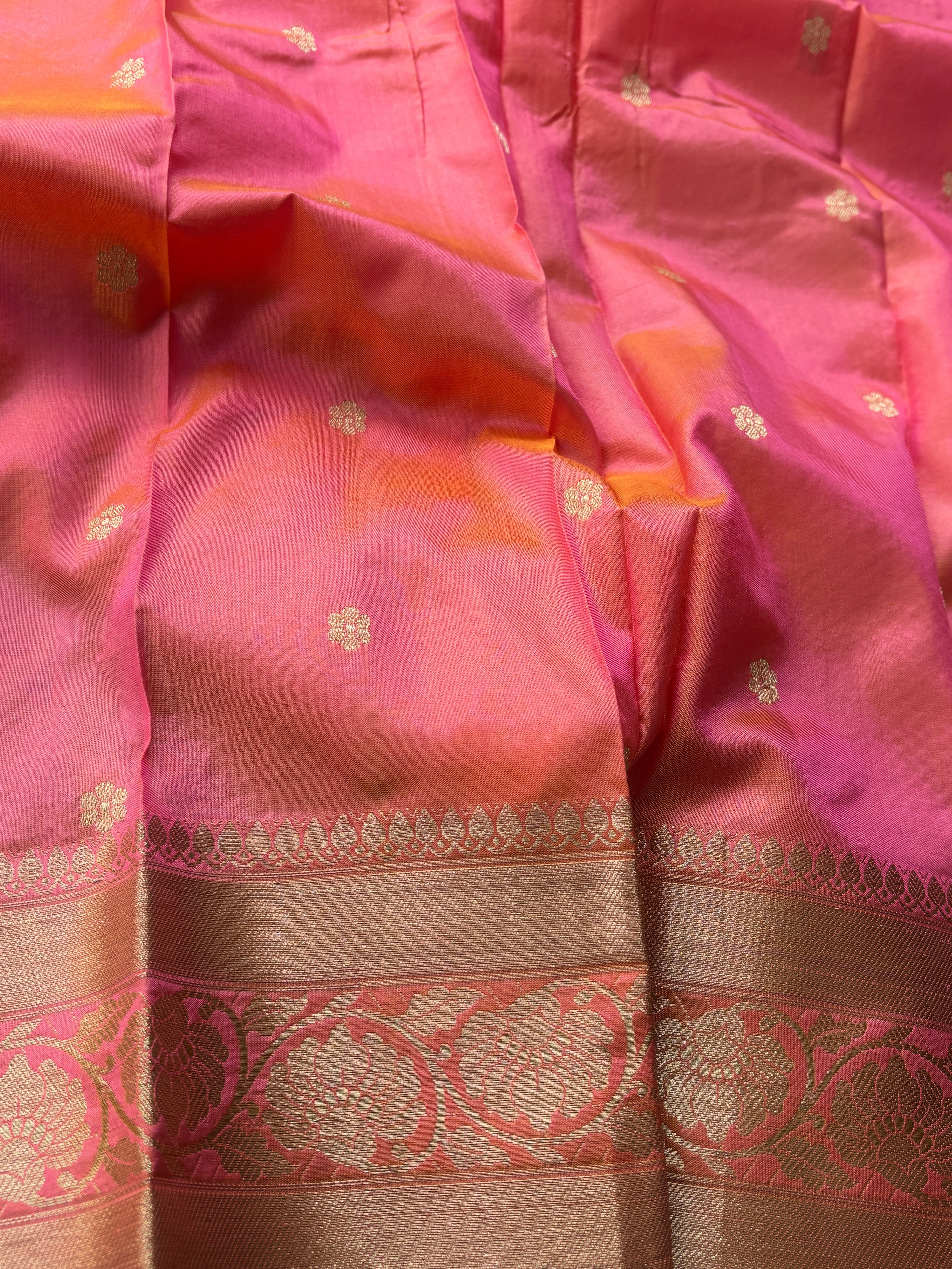Peach Pink Banarasi Silk Saree | Chandrika Lifestyles