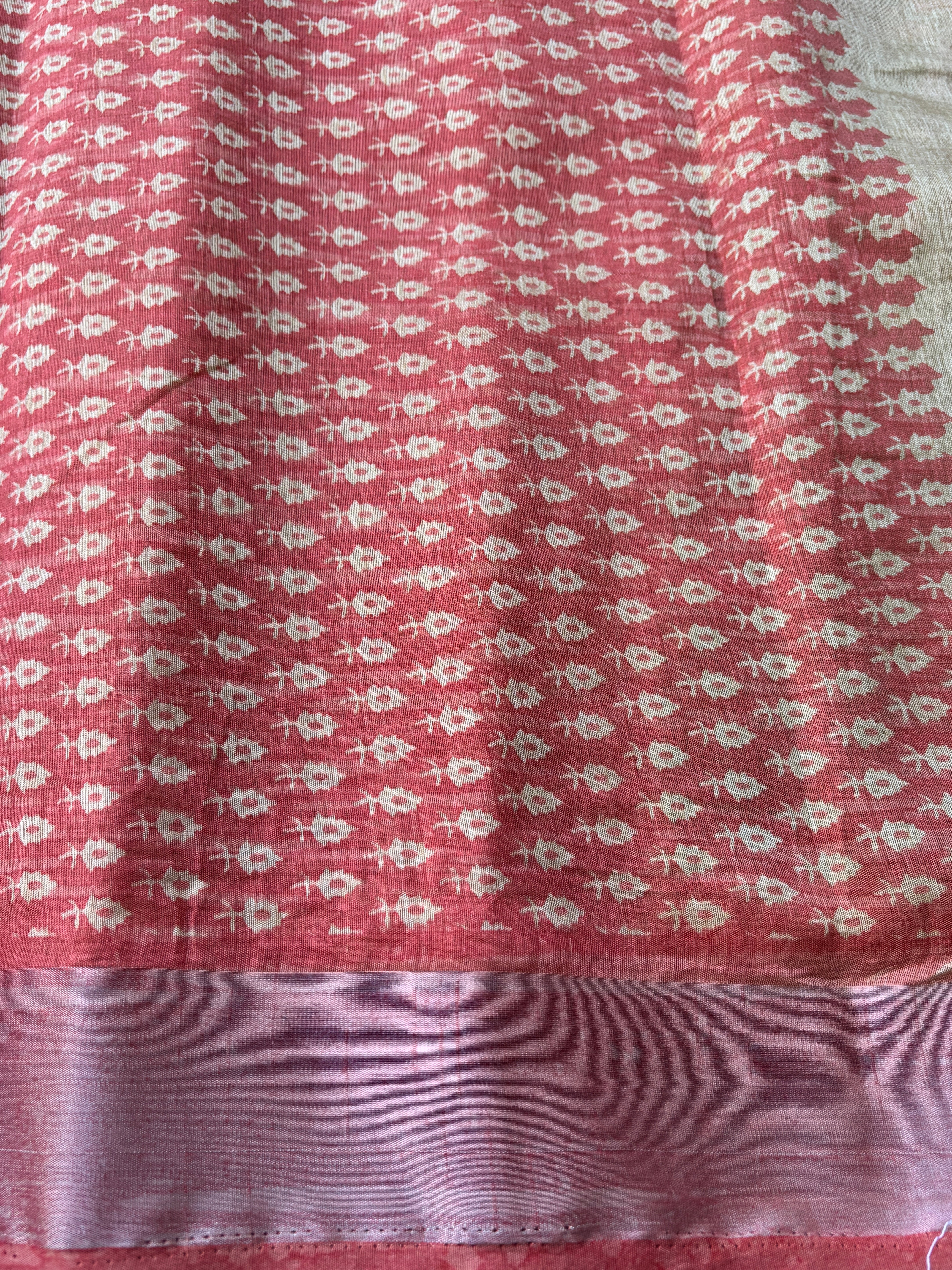 Olive Green Mercerized Cotton Saree with Allover Digital Print | Chandrika Lifestyles