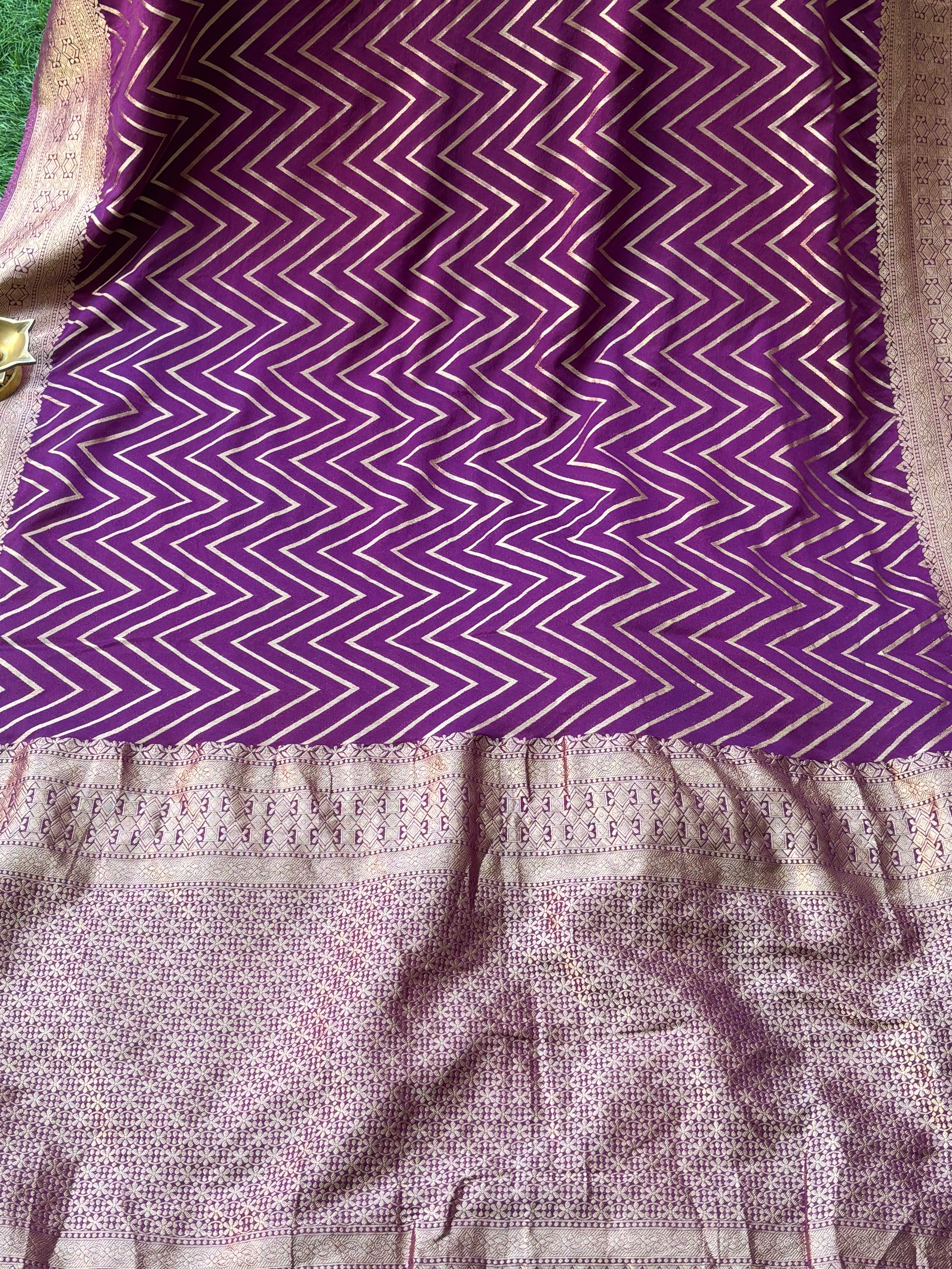 Purple Banarasi Art Georgette Saree – Elegant Traditional Drape | Chandrika Lifestyles