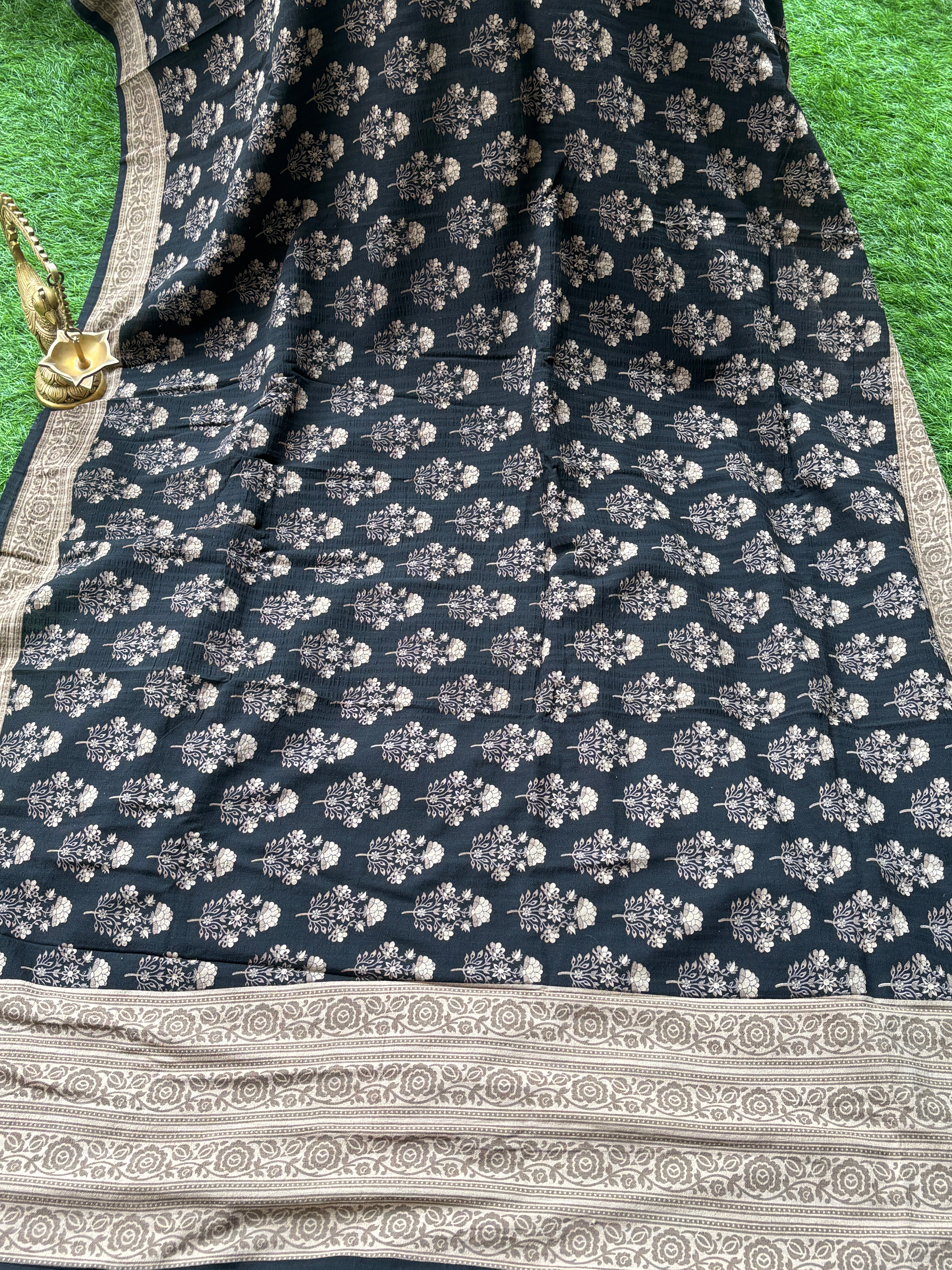 Black Georgette Banarasi Printed Saree | Chandrika Lifestyles