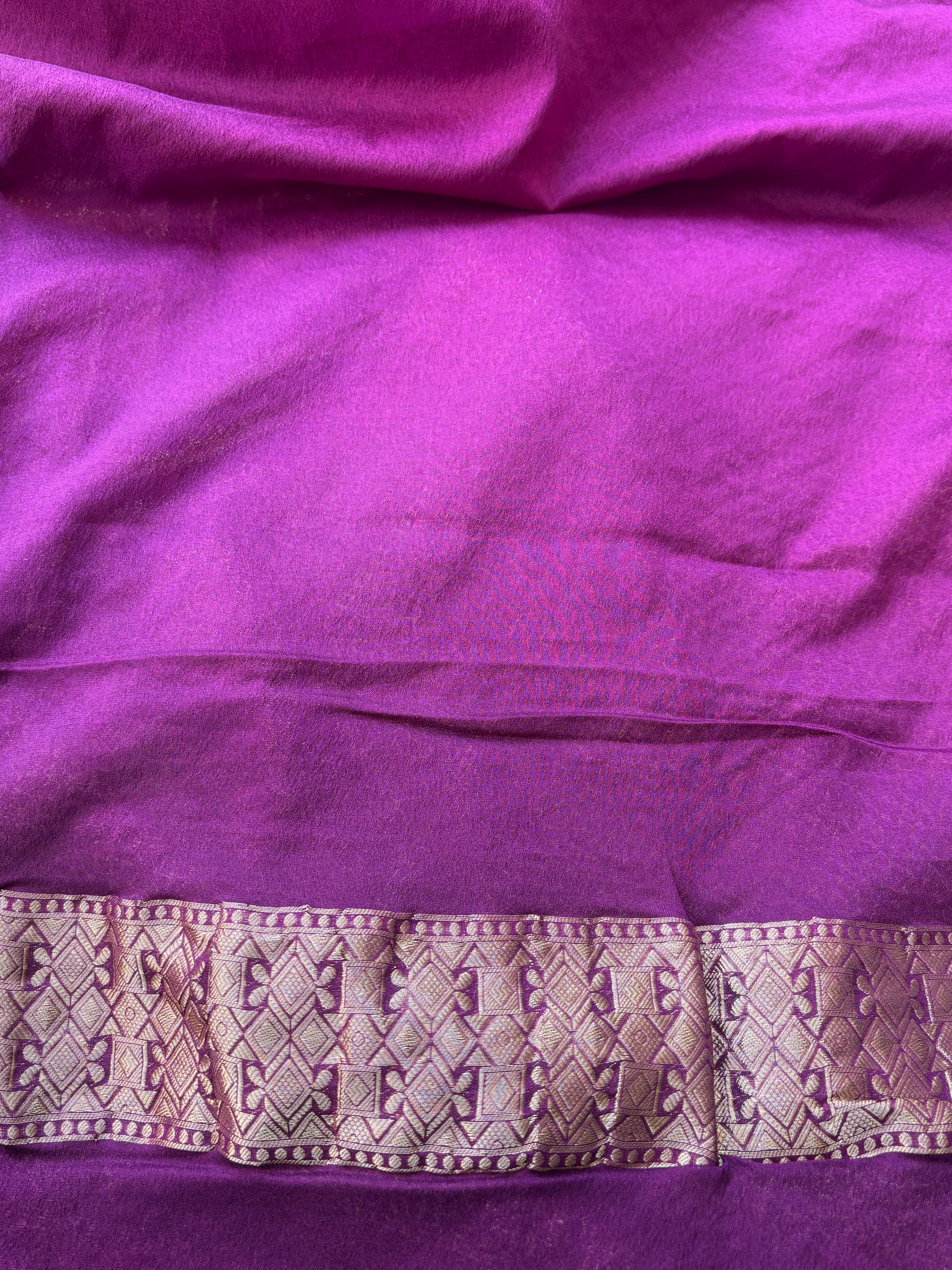 Purple Banarasi Art Georgette Saree – Elegant Traditional Drape | Chandrika Lifestyles