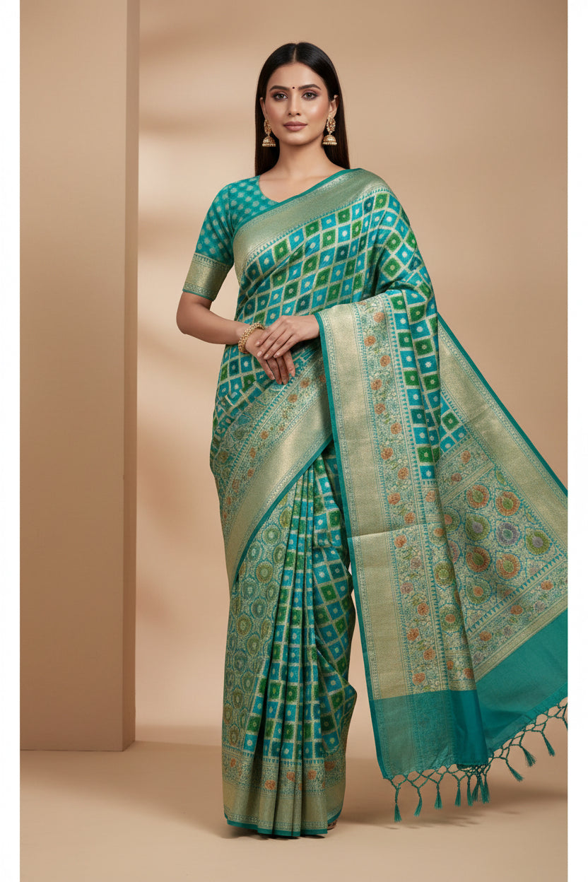 Pure khaddi chiffon gharchola weaved banarasi saree
