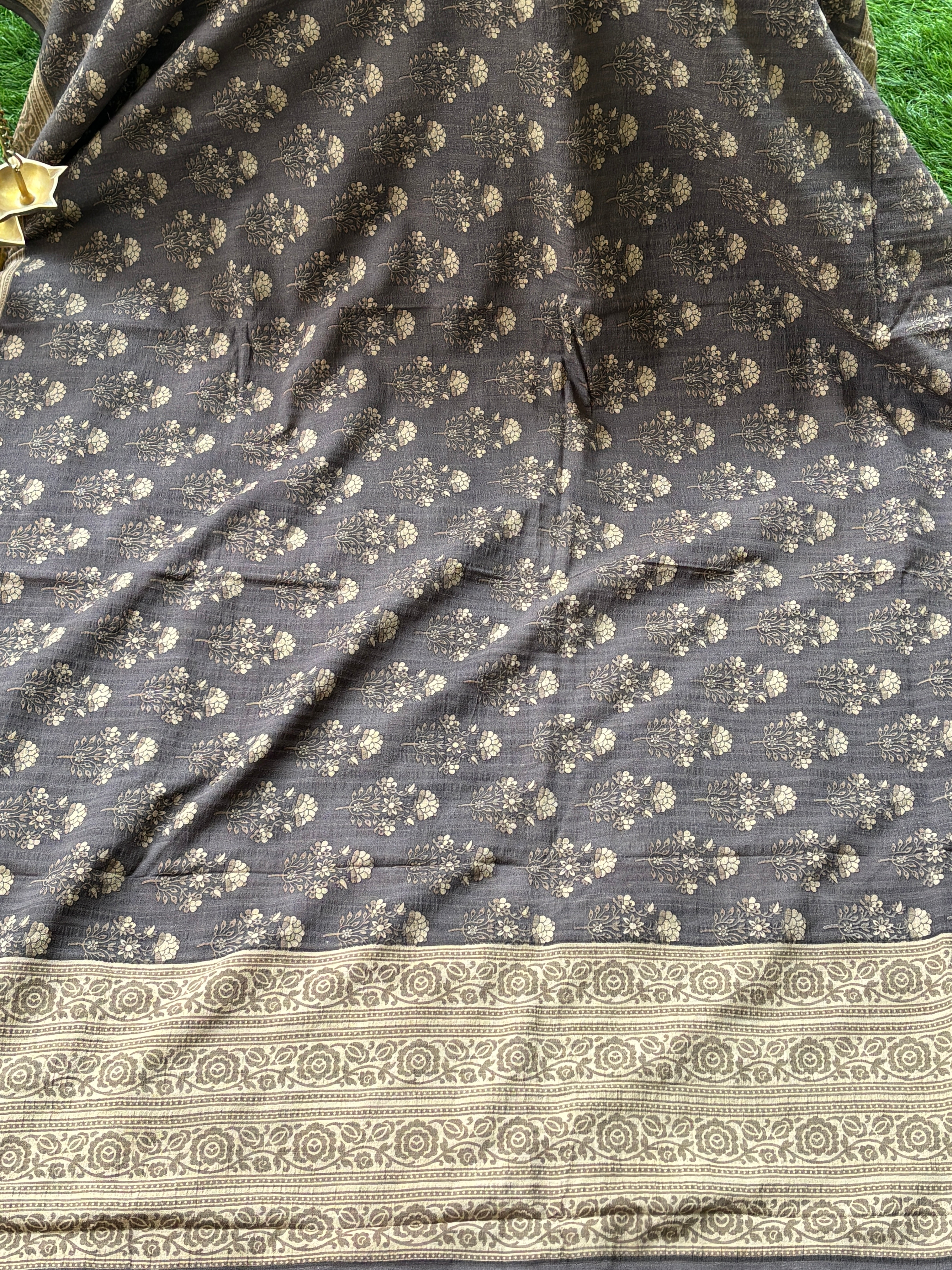 Brown Georgette Banarasi Printed Saree | Elegant Party Wear | Chandrika Lifestyles