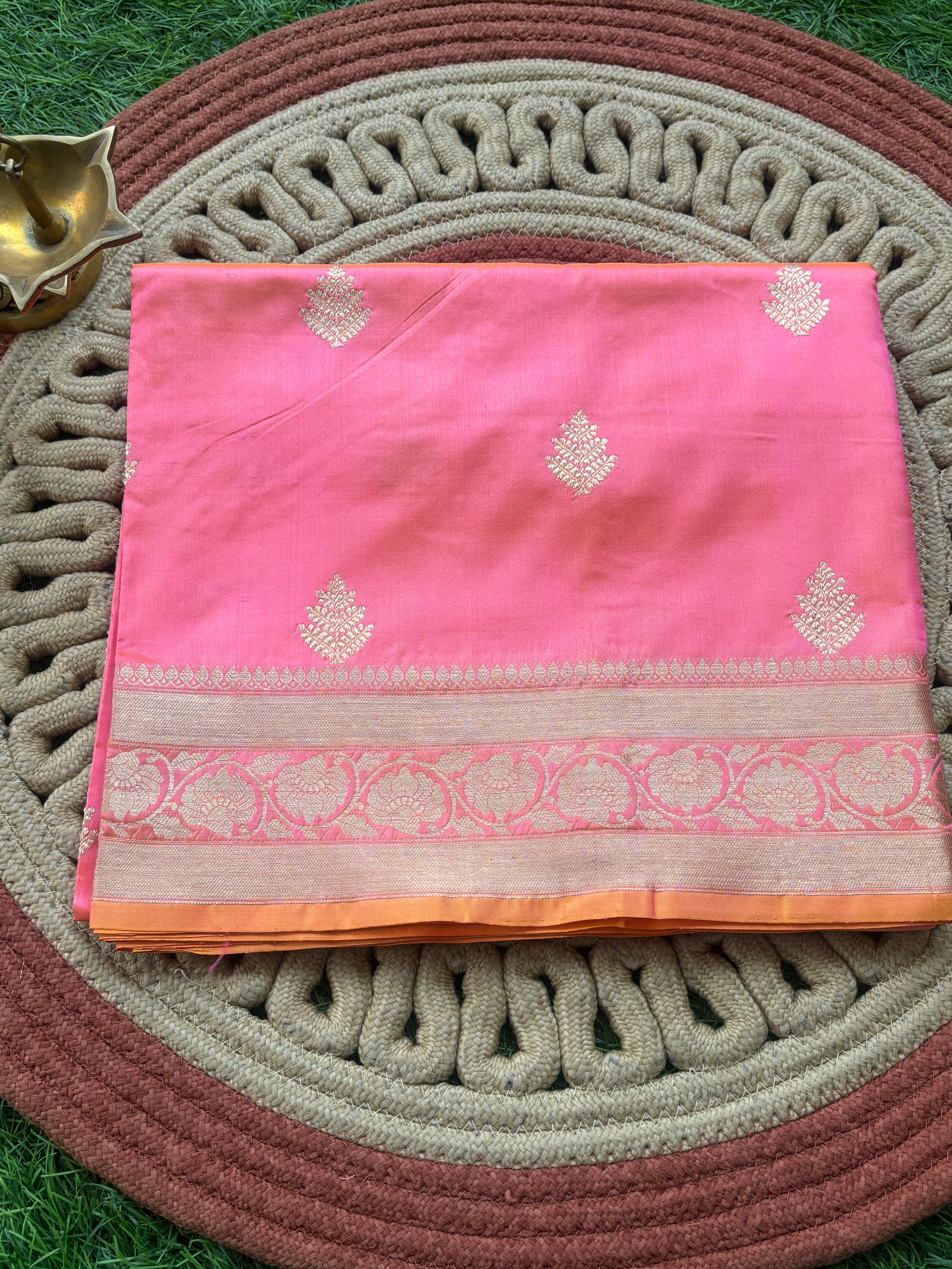 Peach Pink Banarasi Silk Saree | Chandrika Lifestyles