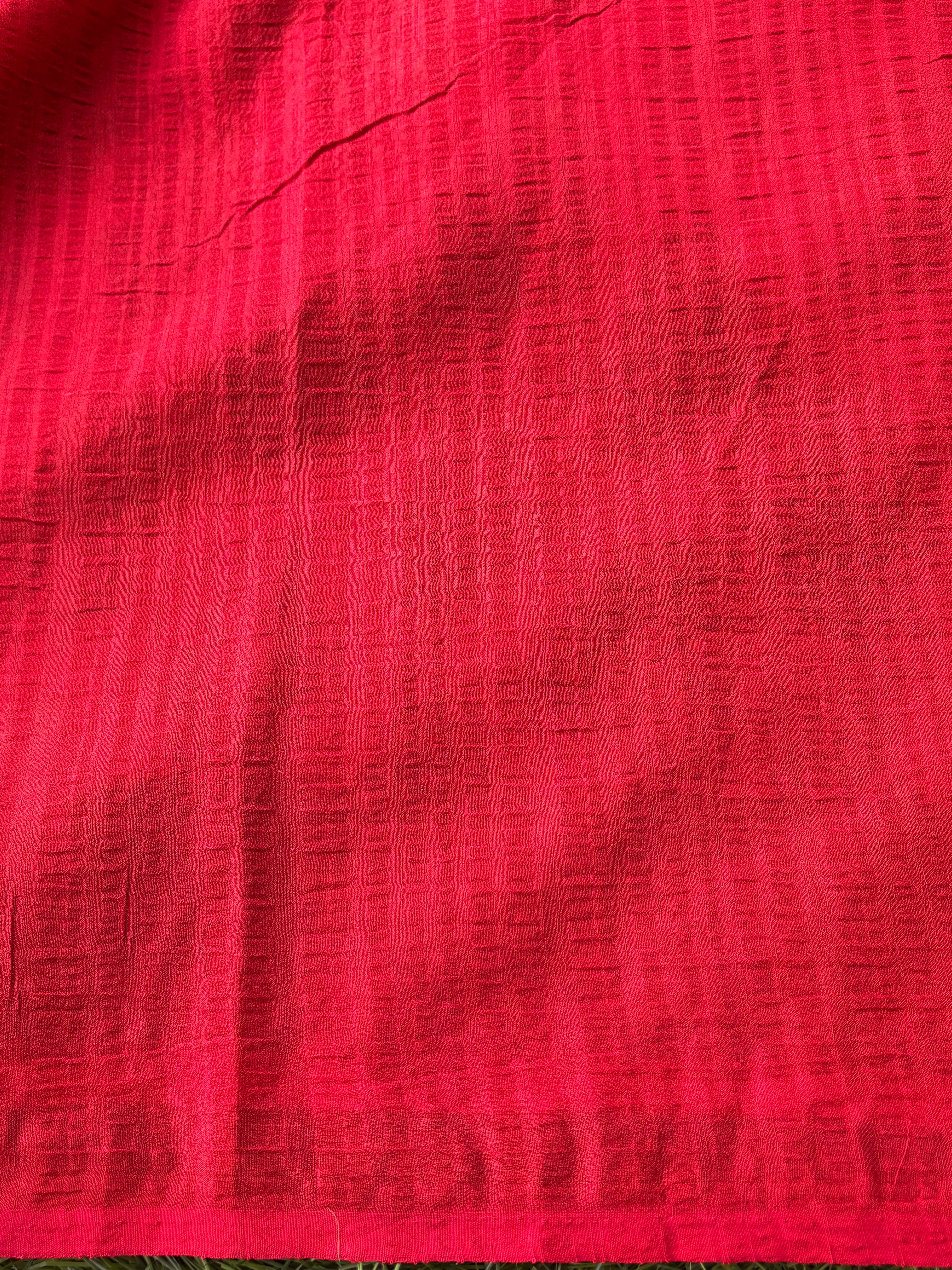 Blood Red Georgette Printed Saree with Matching Printed Blouse