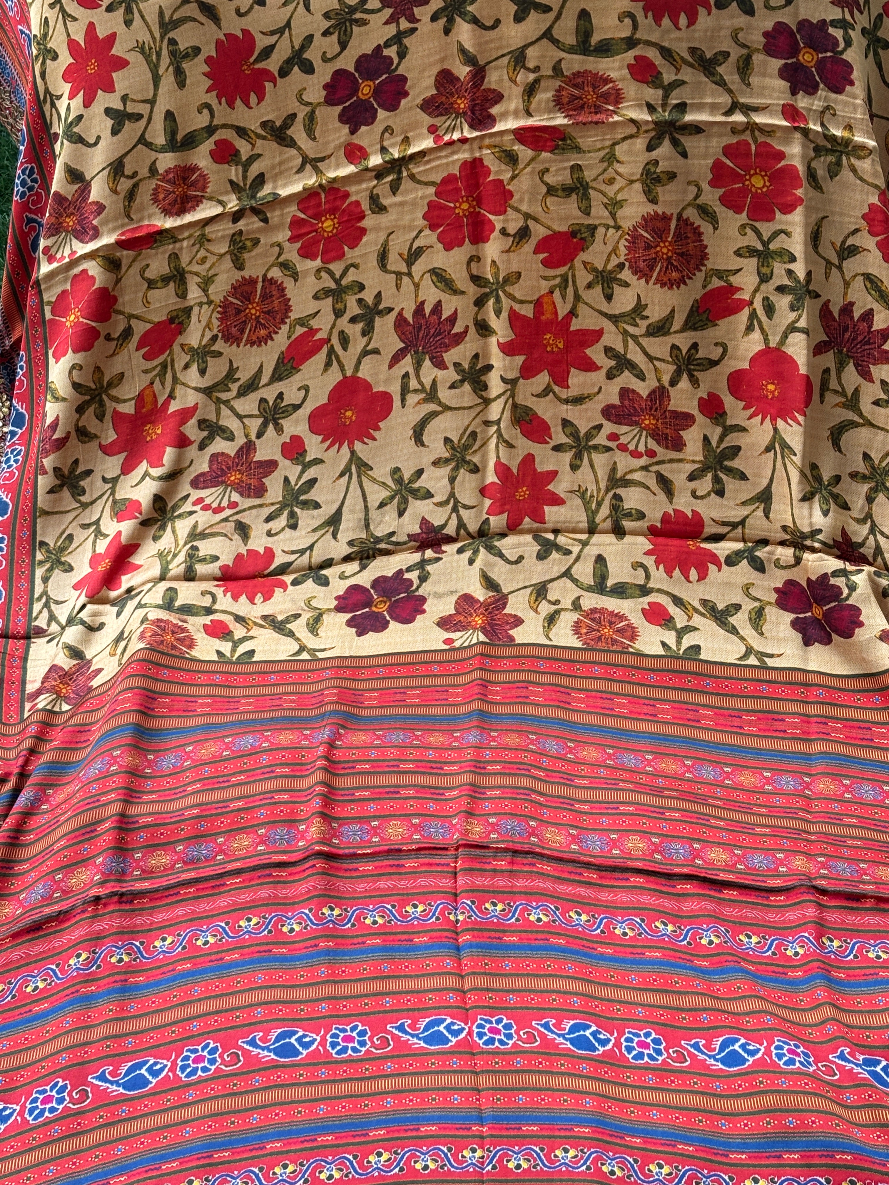 Elegant Brick Red Pure Crepe Silk Saree with Gota Work Border & Digital Floral Print