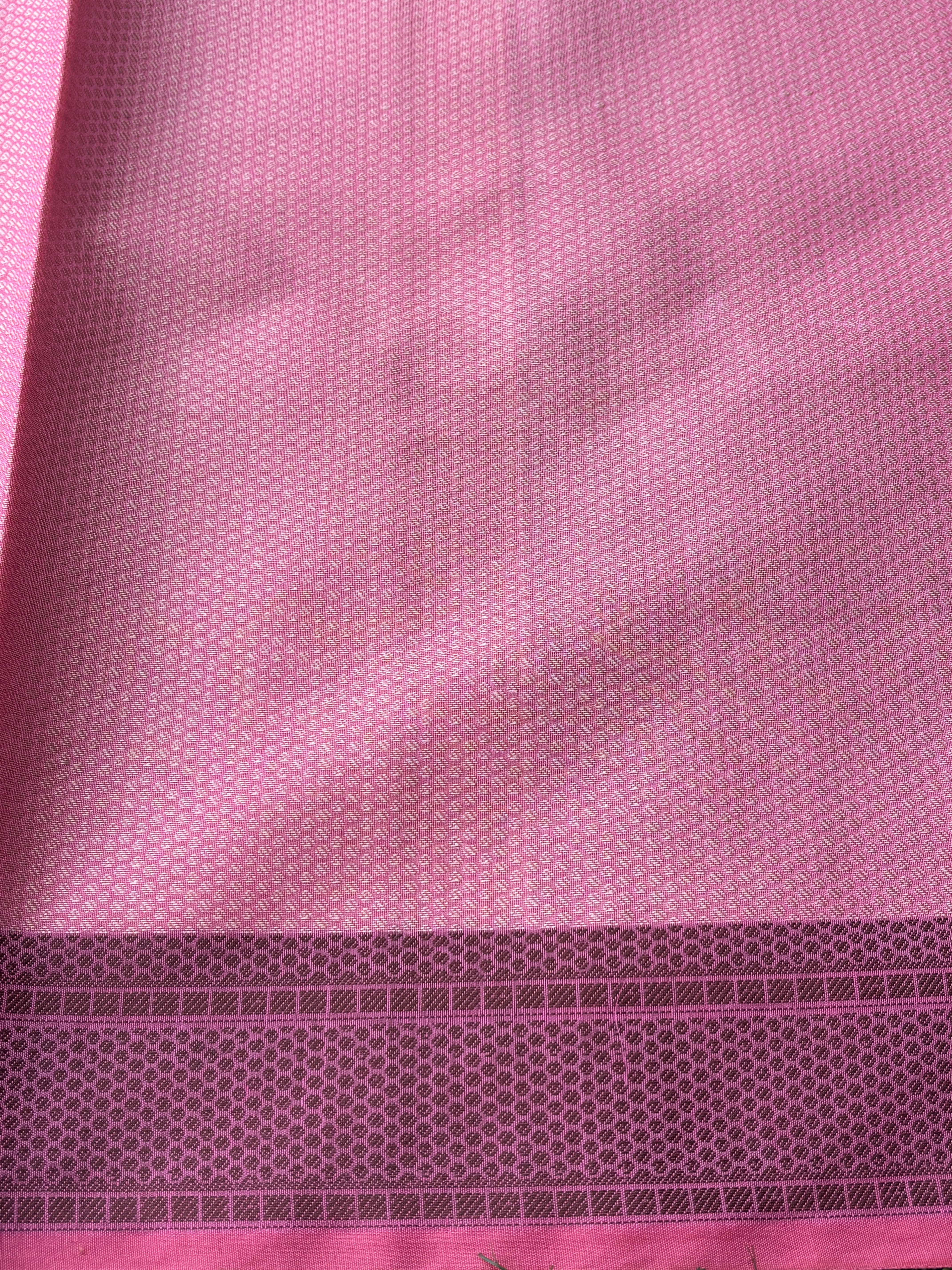 Pink Mercerized Cotton Saree with Allover Weaving | Chandrika Lifestyles