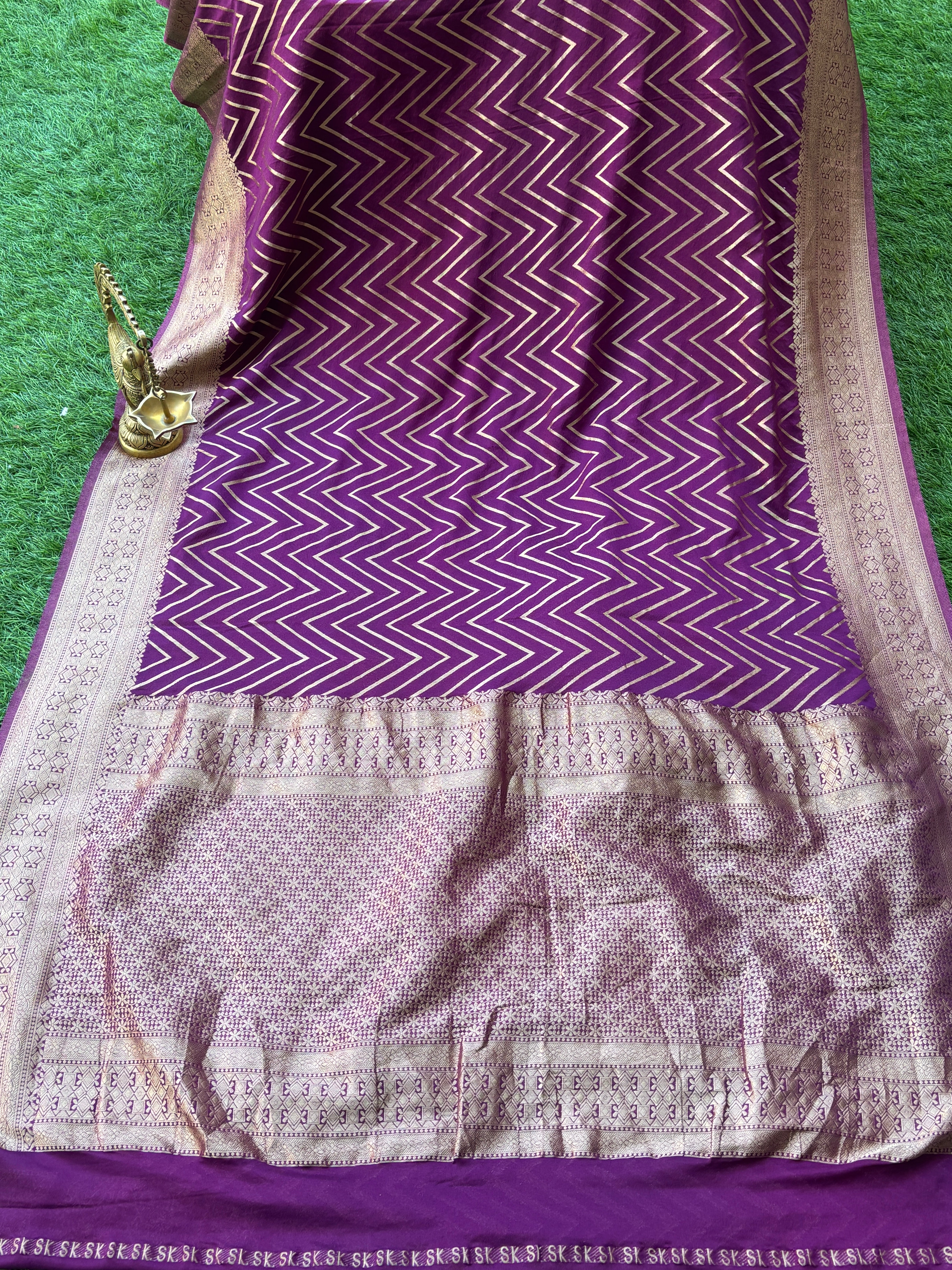Purple Banarasi Art Georgette Saree – Elegant Traditional Drape | Chandrika Lifestyles