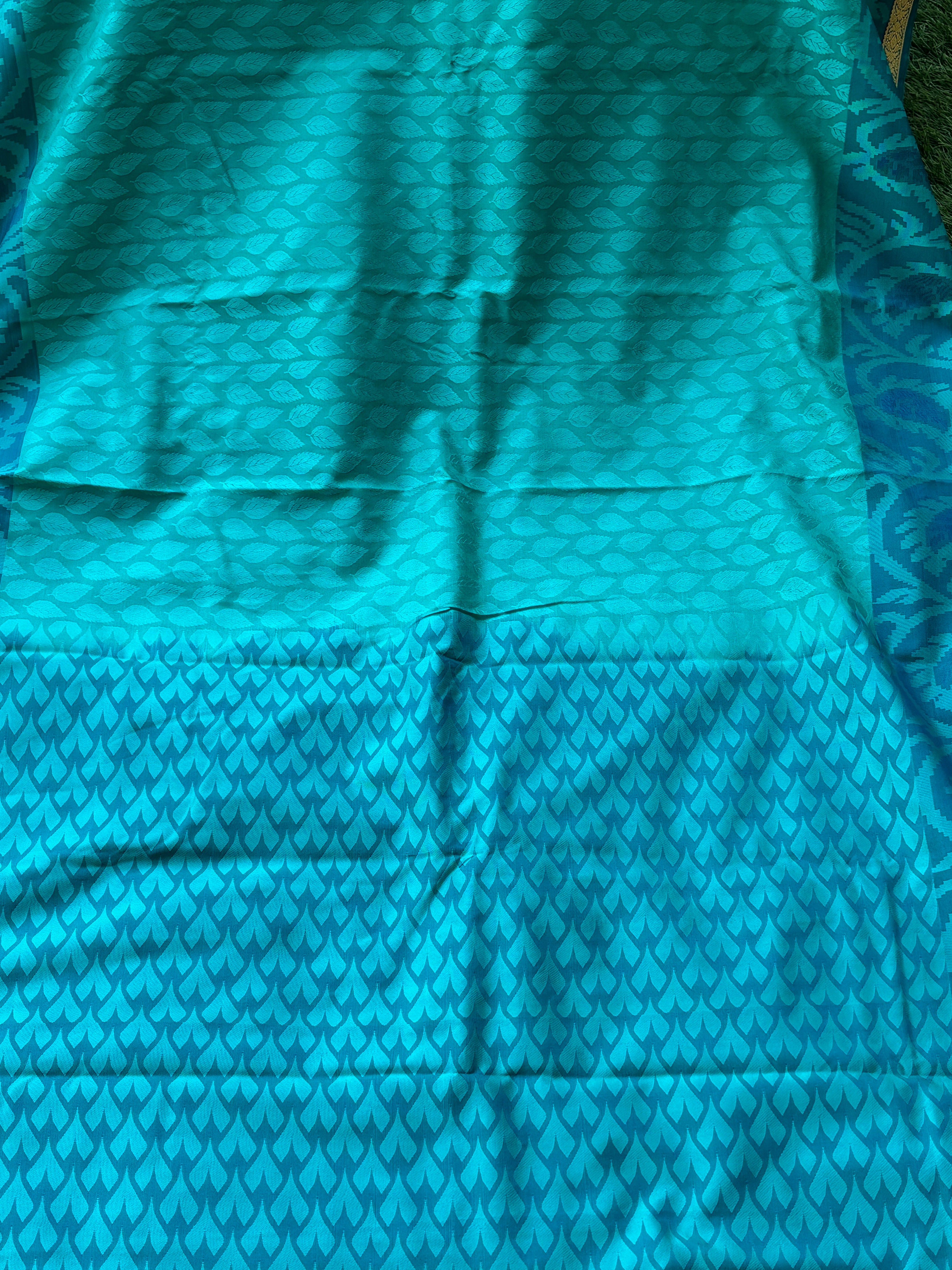 Sea Green Semi Silk Handwoven Kanjipuram Saree