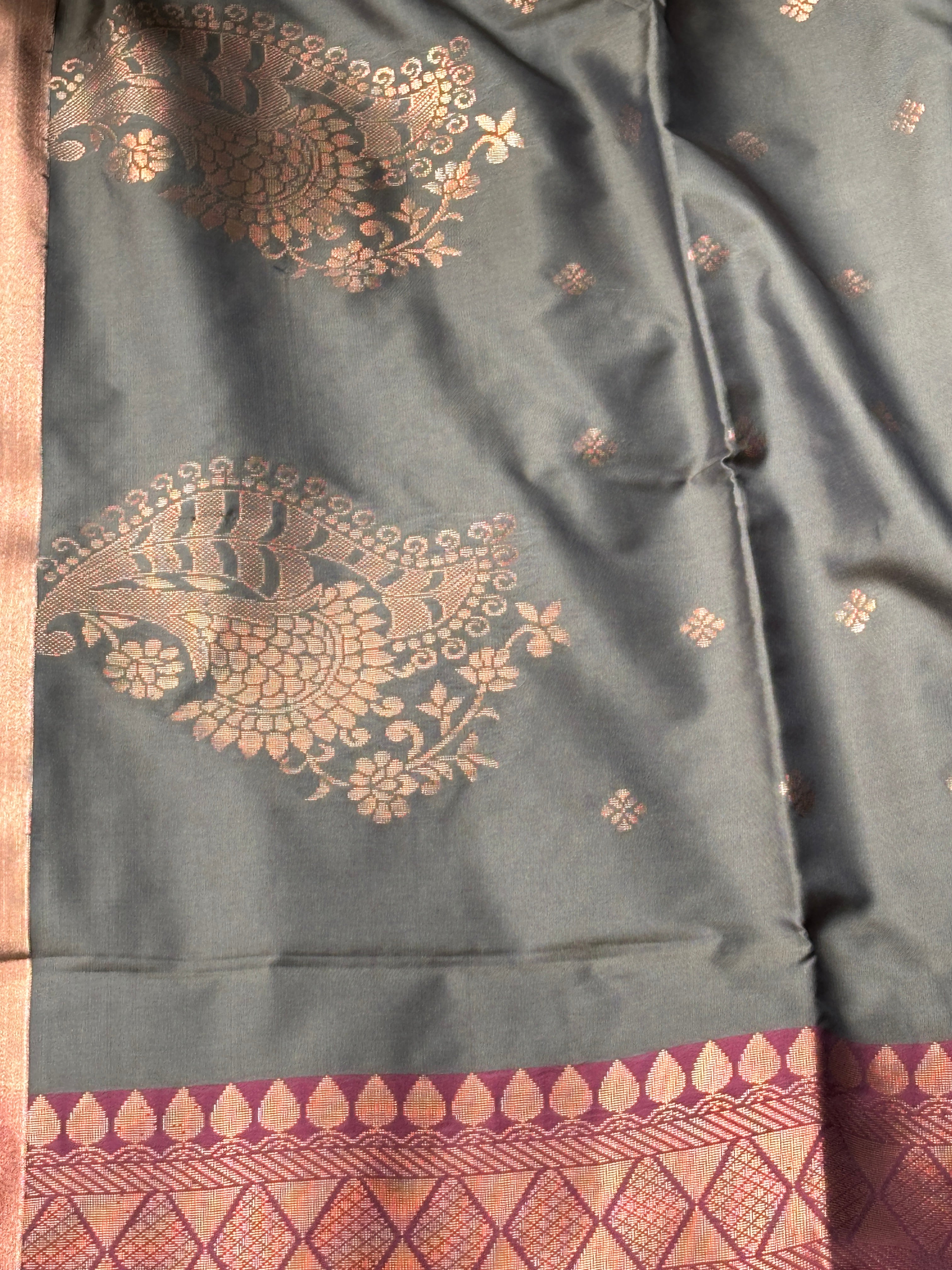 Coffee Brown Art Kanchipuram Saree with Maroon Pallu | Chandrika Lifestyles