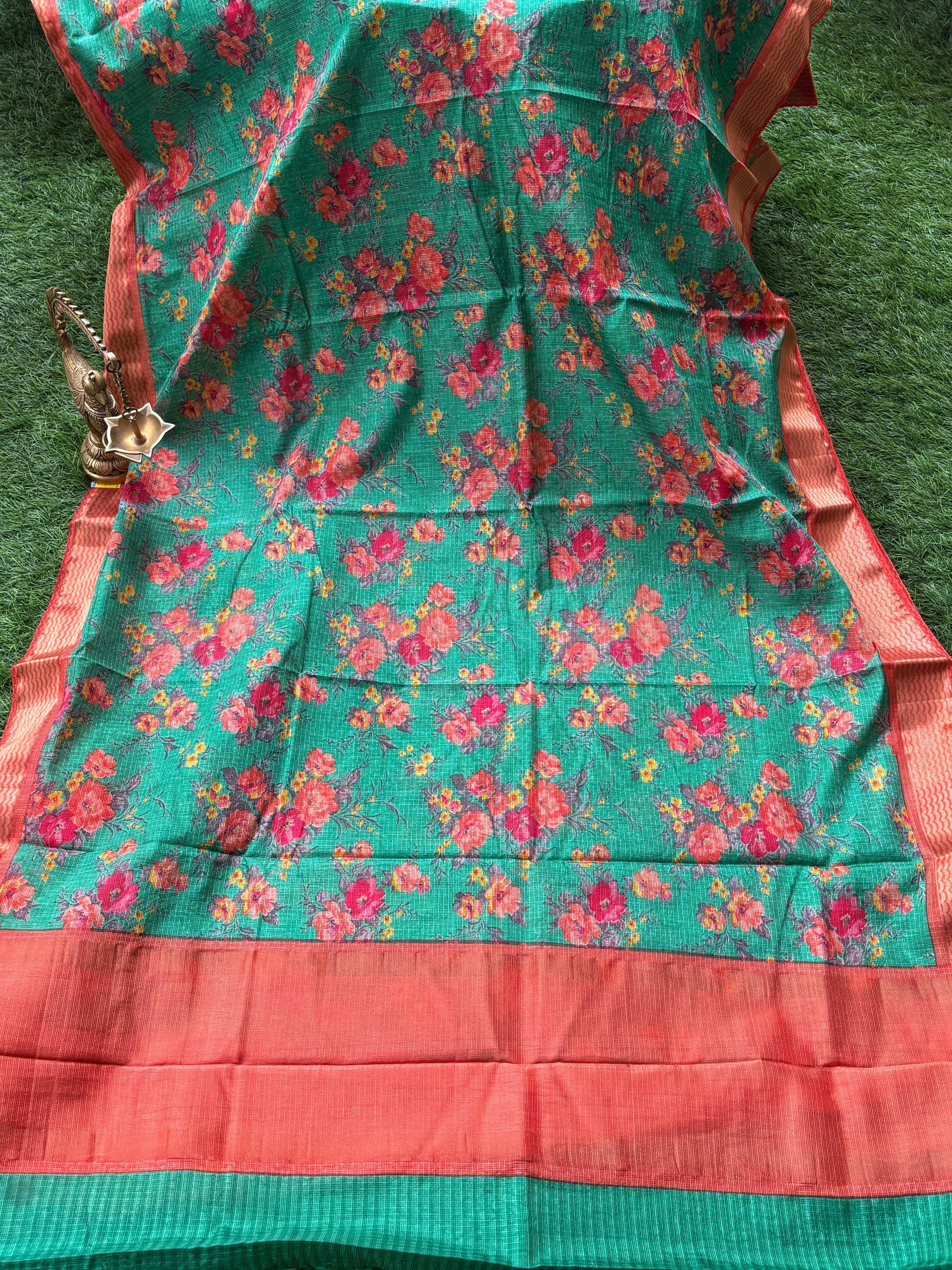 Cream Kota Saree with Digital Art Print | Lightweight Elegant Saree | Chandrika Lifestyles