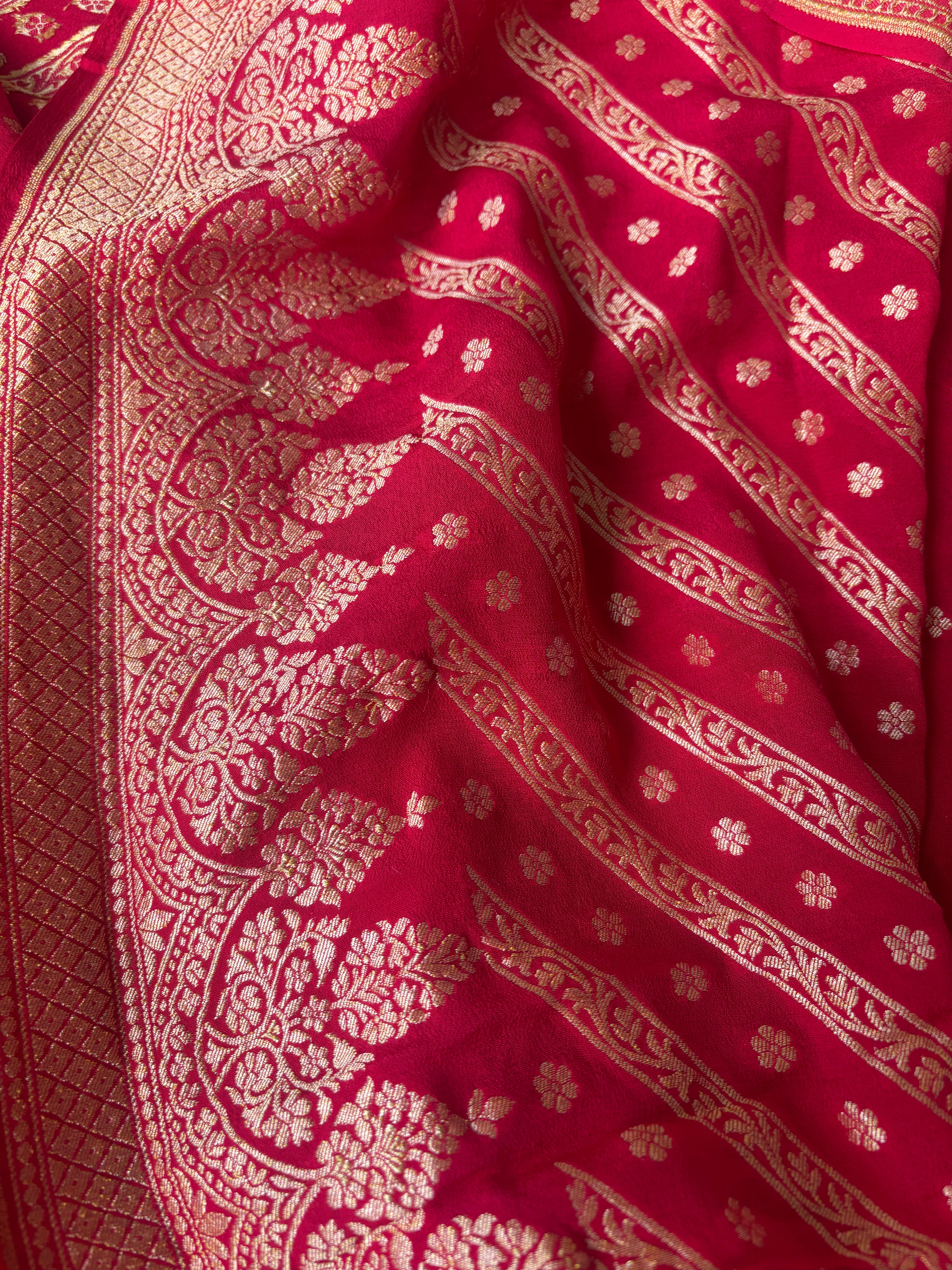 beautiful blouse piece with golden zari  work.