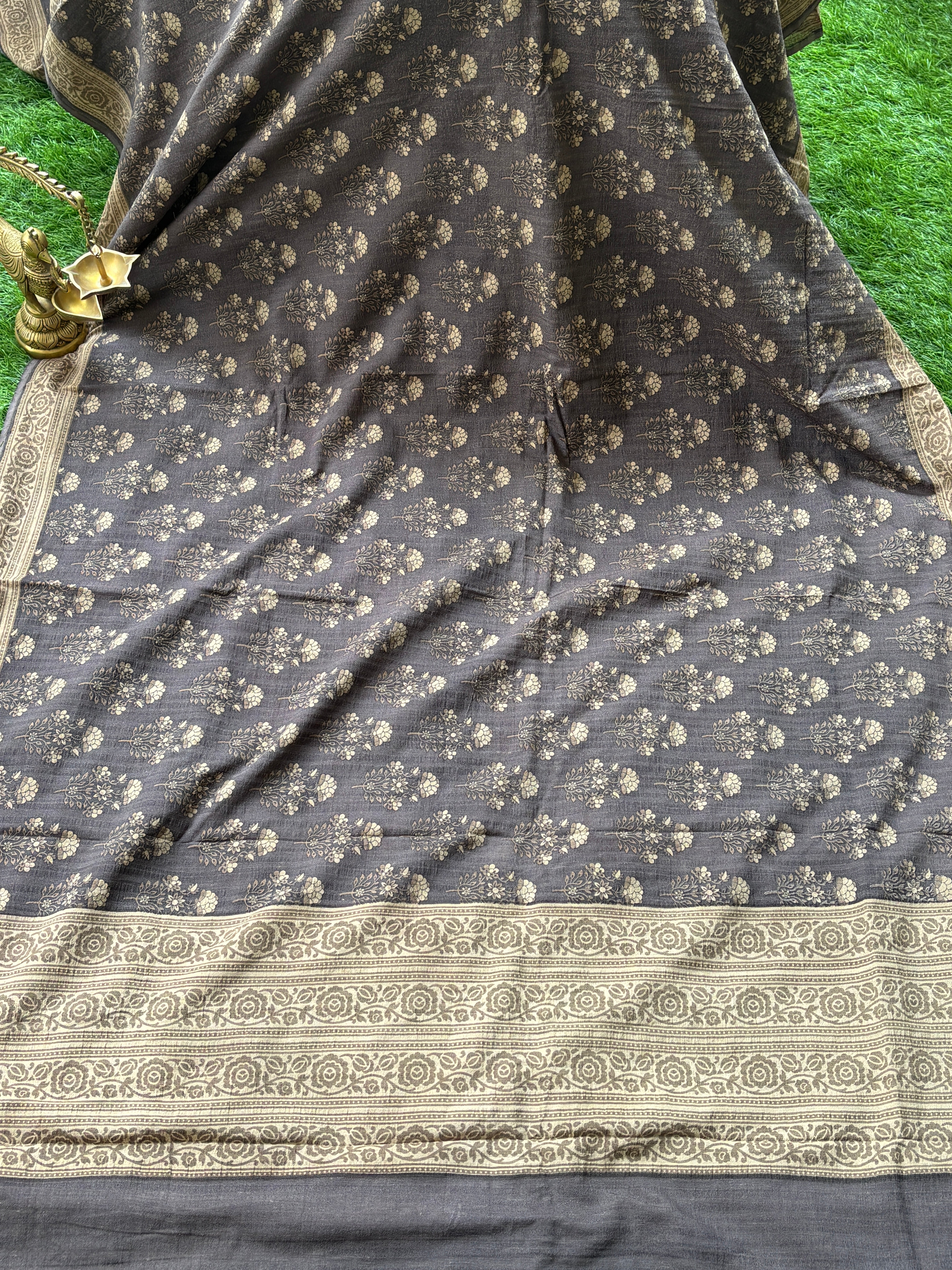 Brown Georgette Banarasi Printed Saree | Elegant Party Wear | Chandrika Lifestyles