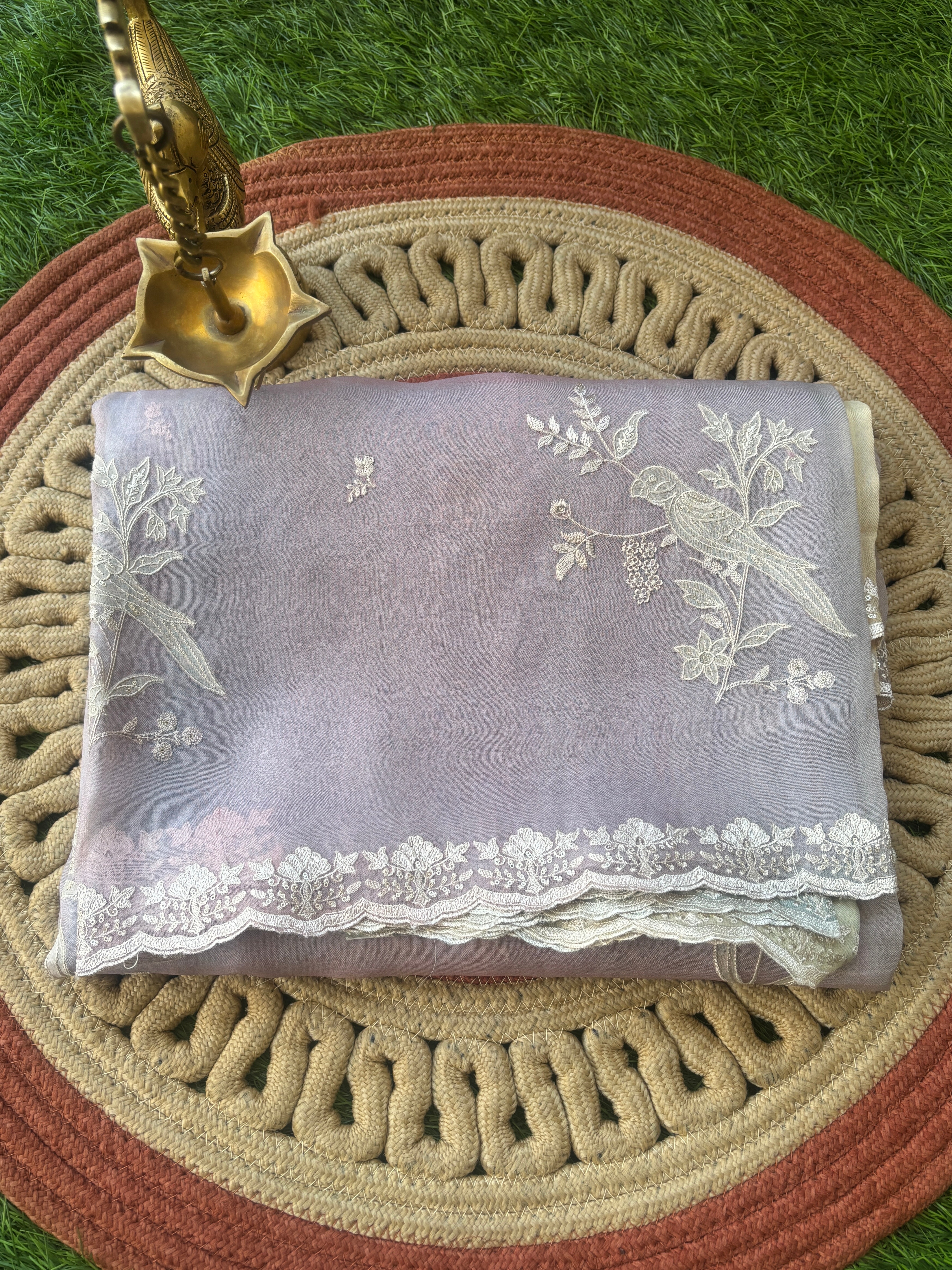 Pastel Tissue Organza Embroidered Saree by Chandrika Lifestyles – Elegant Designer Saree